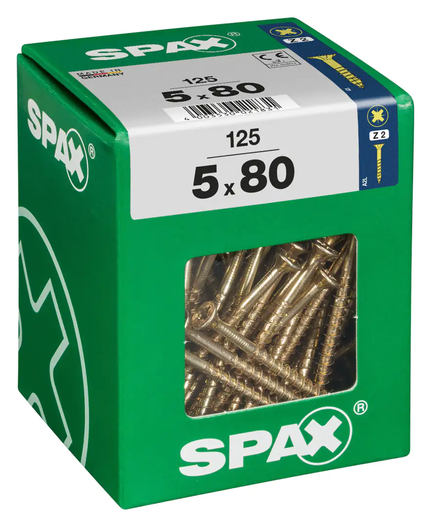 Spax Universalschrauben 5.0 x 80 mm PZ 2 - 125 Stk.