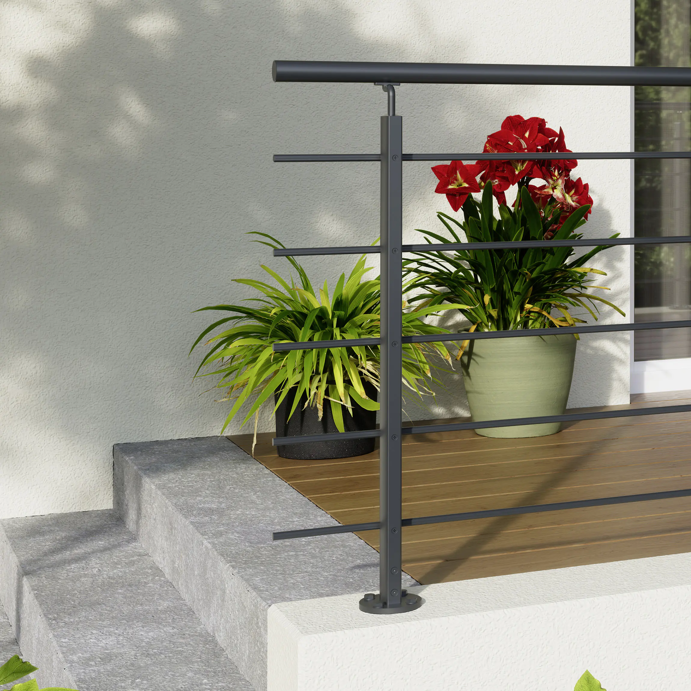 Dolle Einzelpfosten Oval Aluminium schwarz