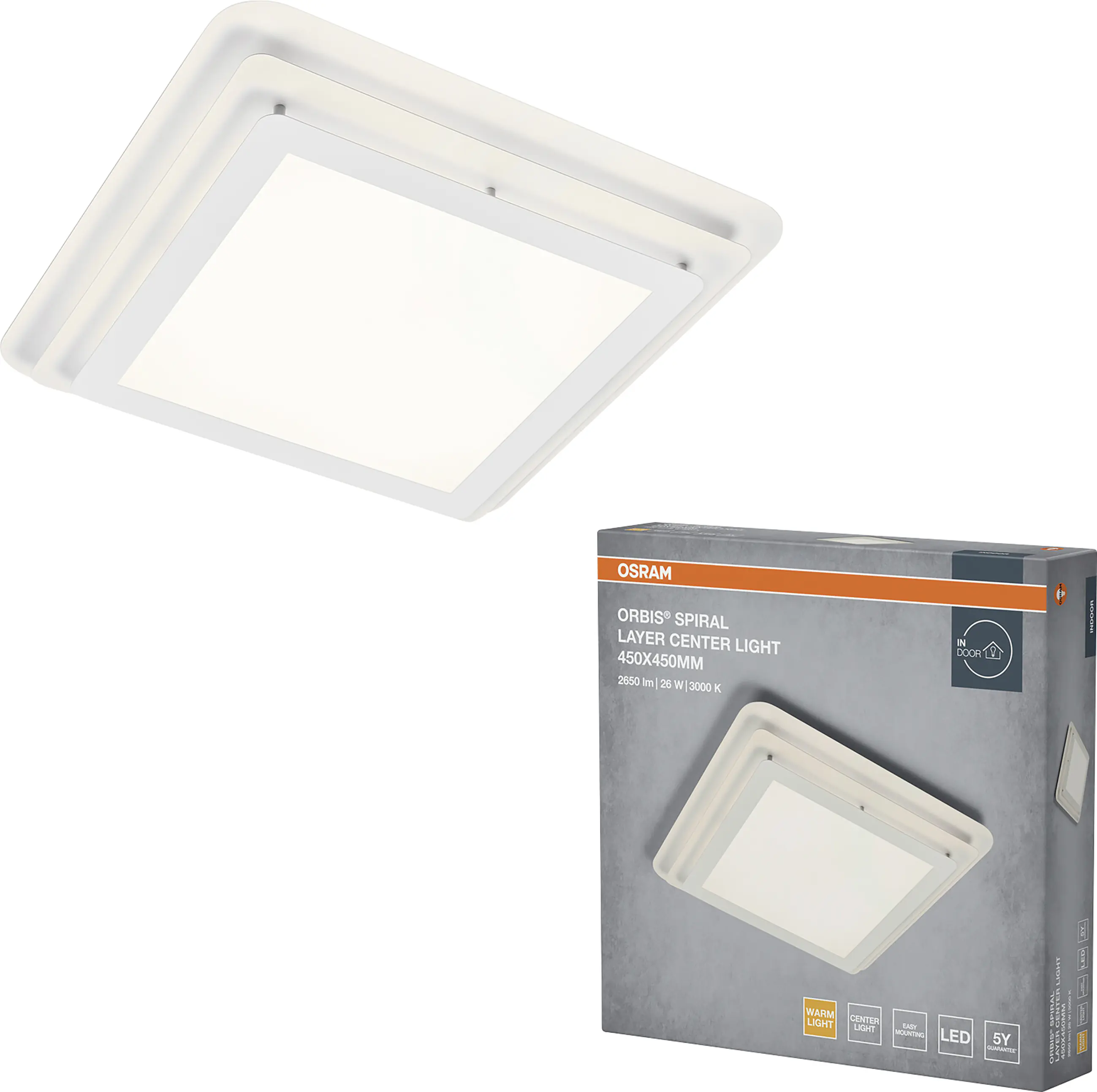 Osram LED Deckenleuchte Orbis Spiral Layer weiß 45 x 45 cm 26 W Osram LED Deckenleuchte Orbis Spiral Layer weiß 45 x 45 cm 26 W