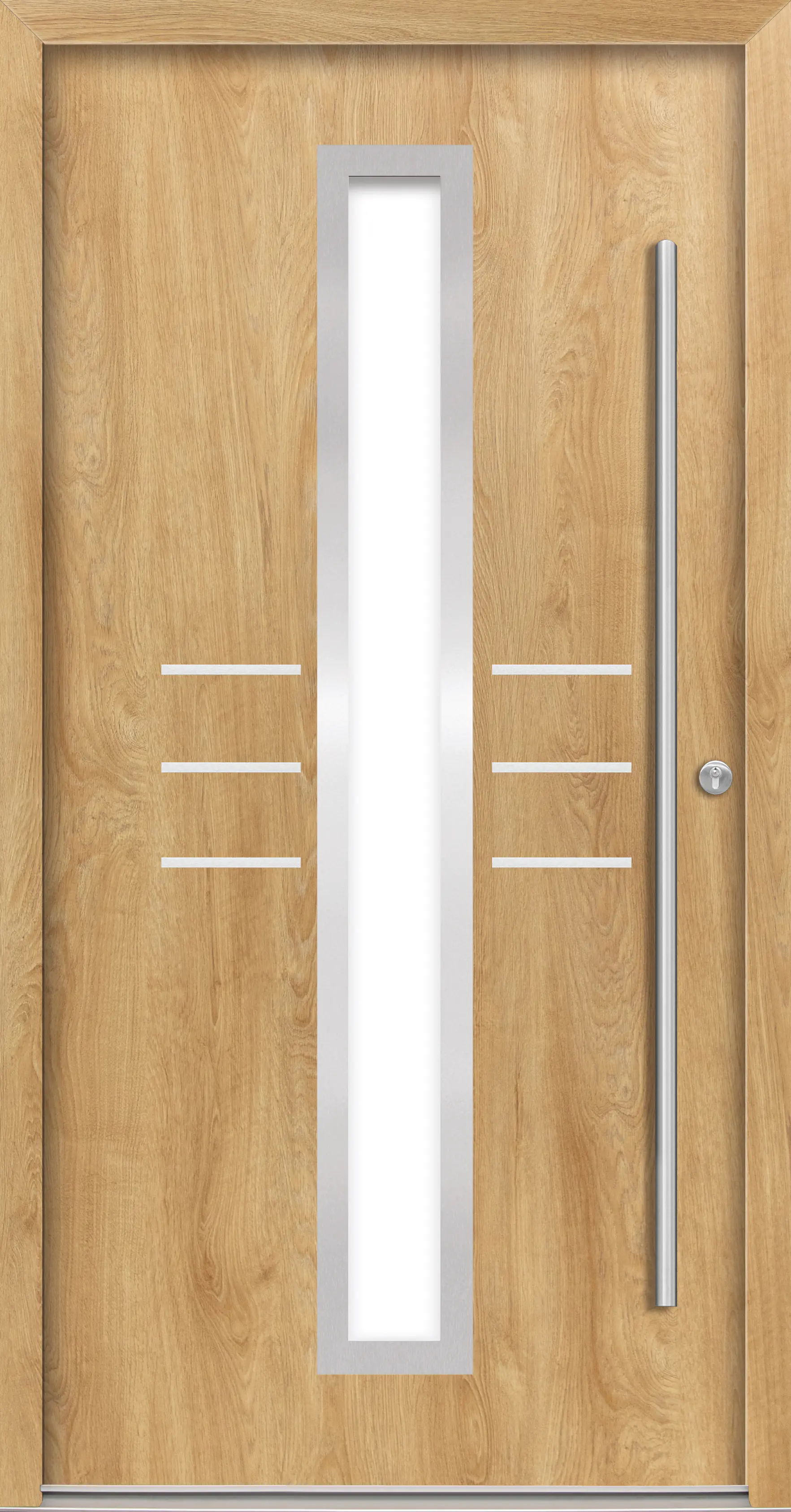 Splendoor Haustür Passivedoor Premium B07 Eiche Natur DIN Rechts 100 x 210 cm