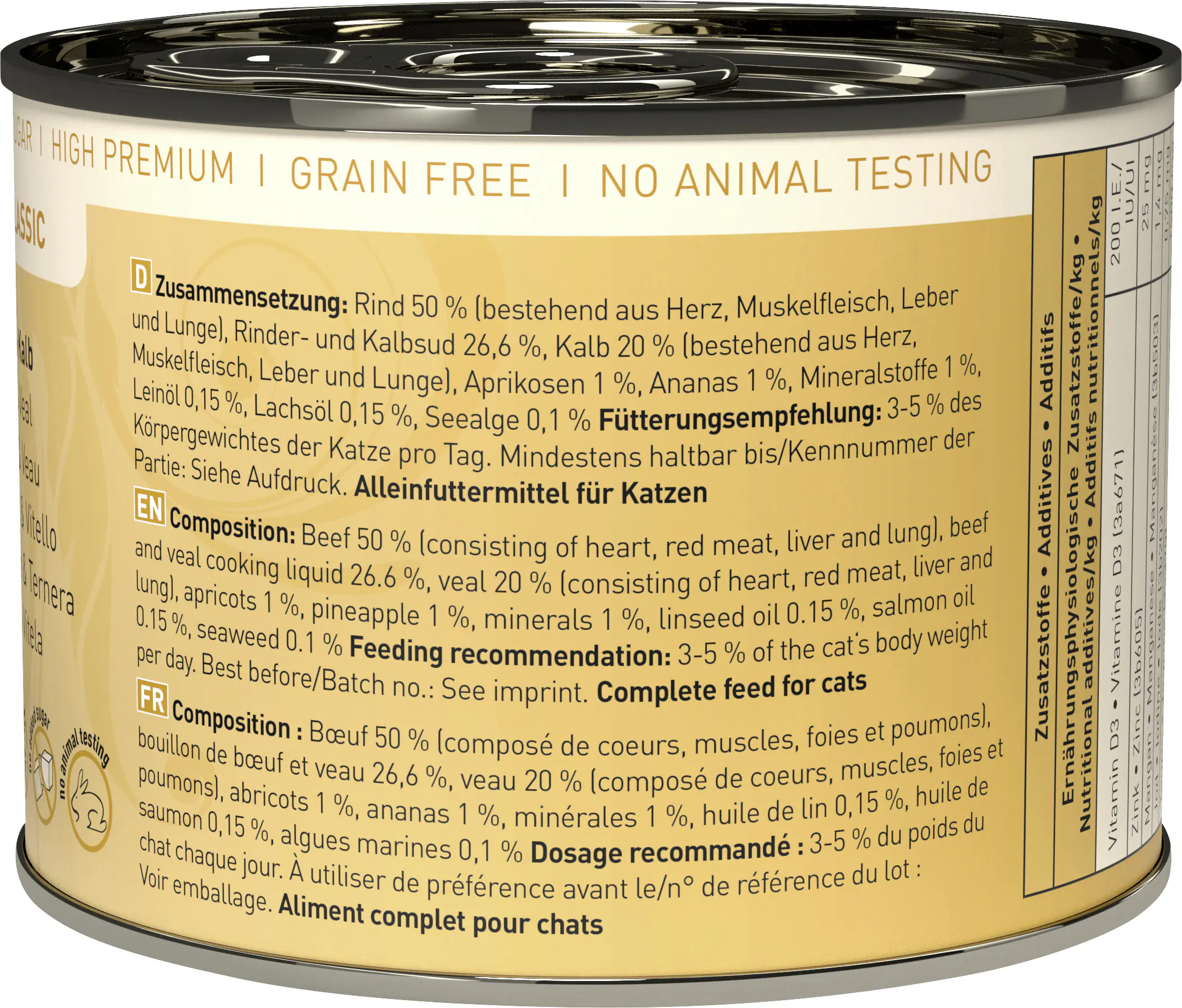 Catz Finefood Katzenfutter Classic No. 7 Kalb & Rind 200 g