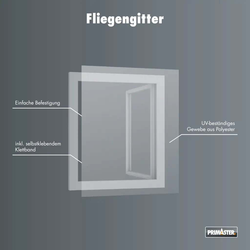 Primaster Fliegengitter 130 x 150 cm weiß kürzbar Primaster Fliegengitter 130 x 150 cm weiß kürzbar