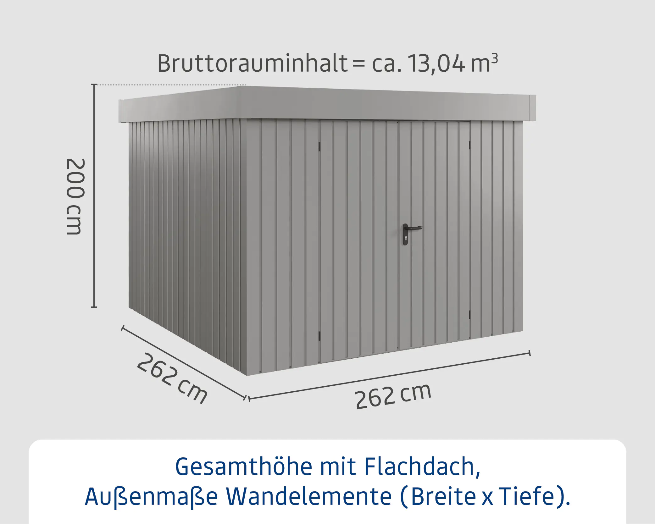 EcoStar Metallgerätehaus Euroline EFD10 aluminiumgrau 262 x 262 cm 2-flg. EcoStar Metallgerätehaus Euroline EFD10 aluminiumgrau 262 x 262 cm 2-flg.