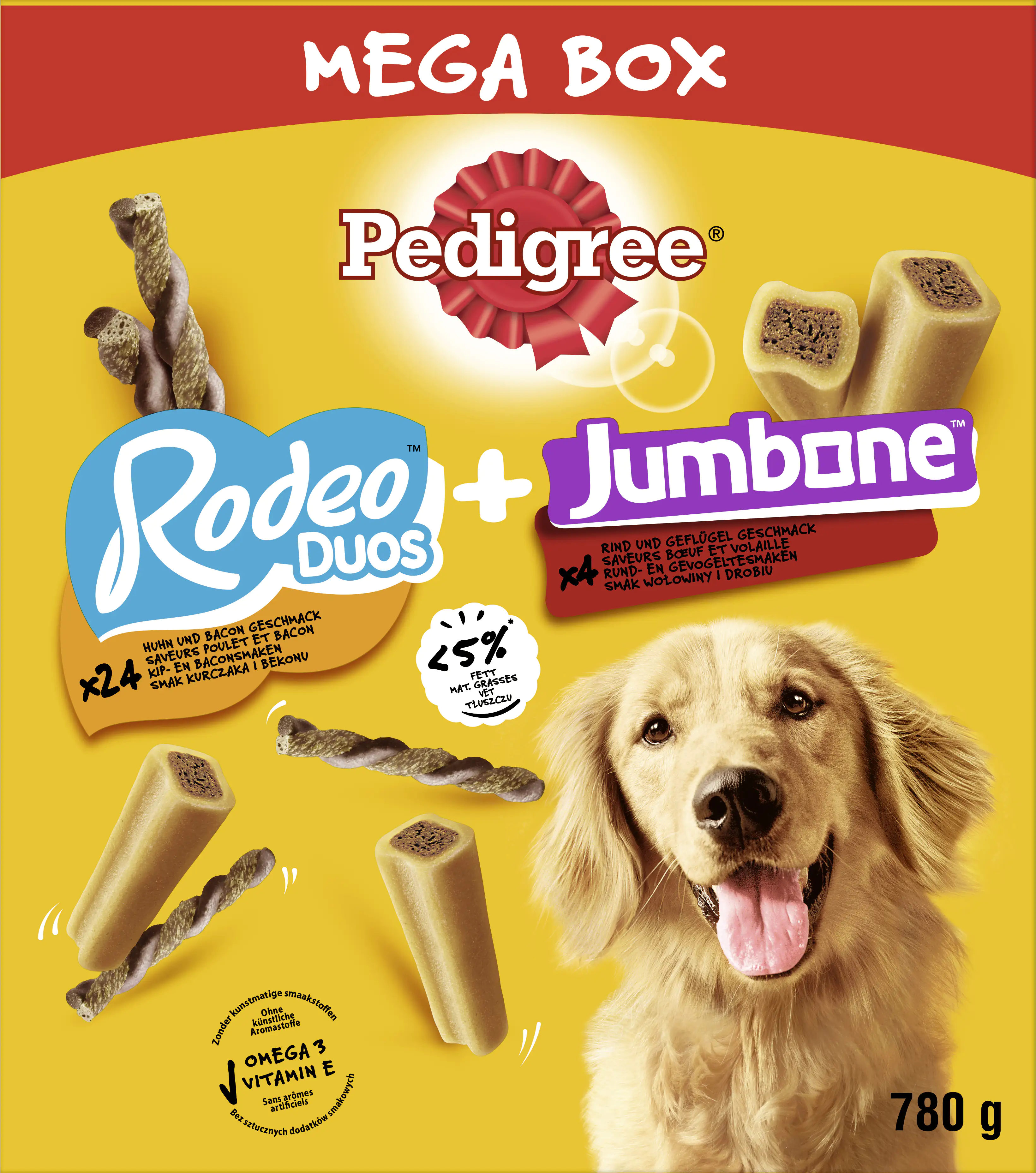 Pedigree Mega Box Rodeo und Riesenknochen Medium 780 g Pedigree Mega Box Rodeo und Riesenknochen Medium 780 g