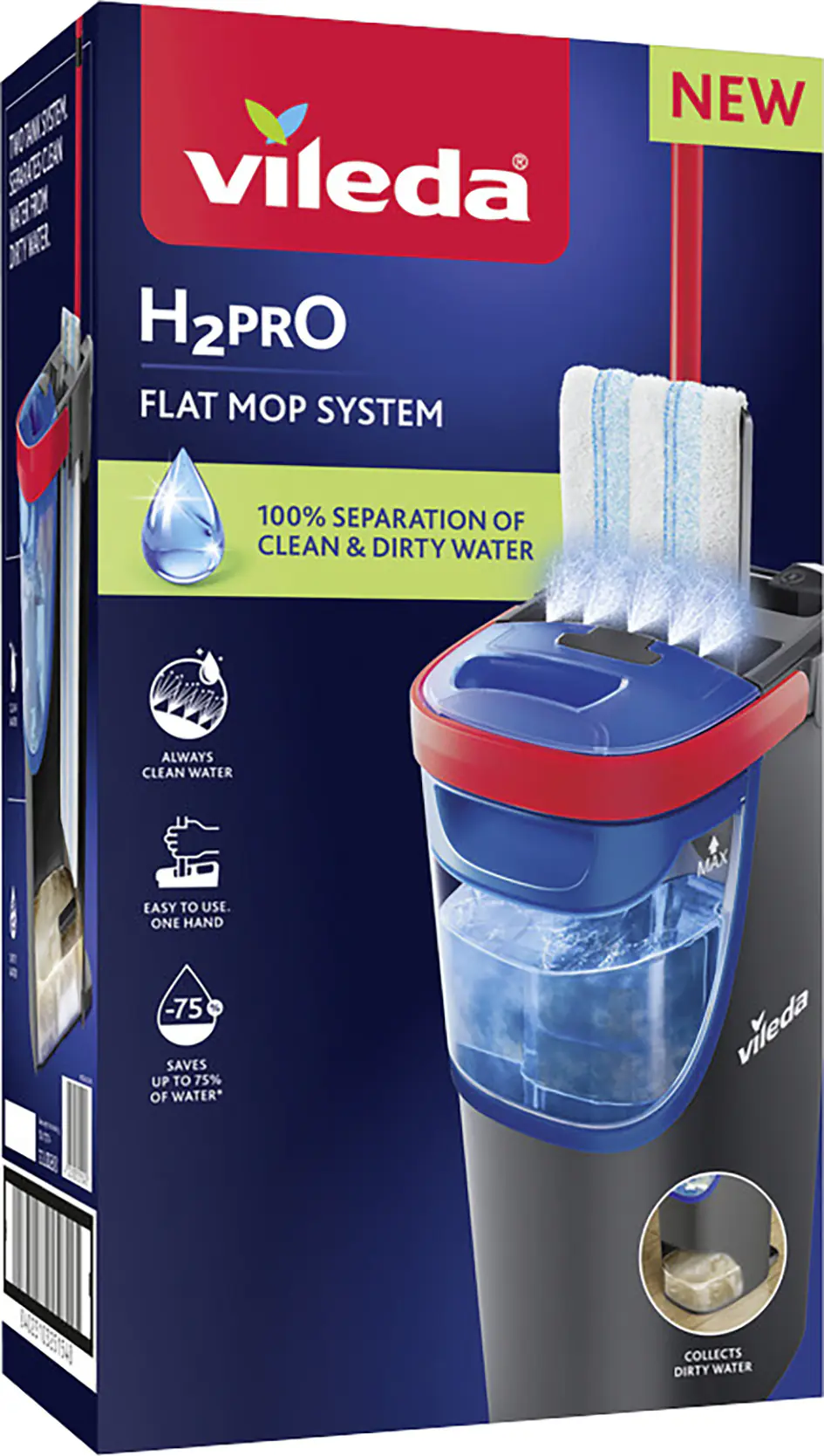 Vileda Bodenwischer Reinigungsset H2PRO Flat Mop Vileda Bodenwischer Reinigungsset H2PRO Flat Mop