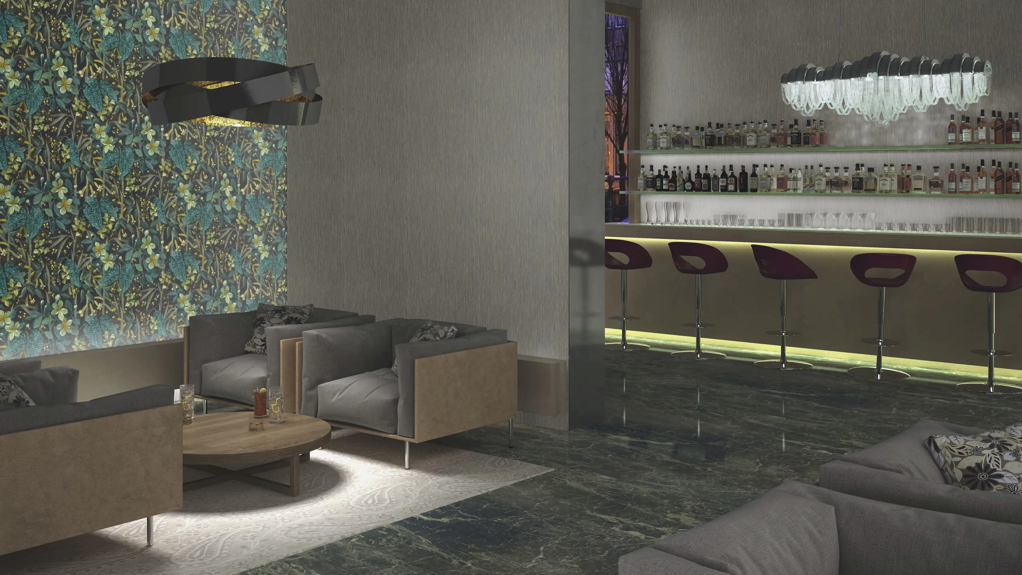 Rasch Vliestapete 538243 Blau-Demin Muster & Motive 10,05 m x 0,53 m