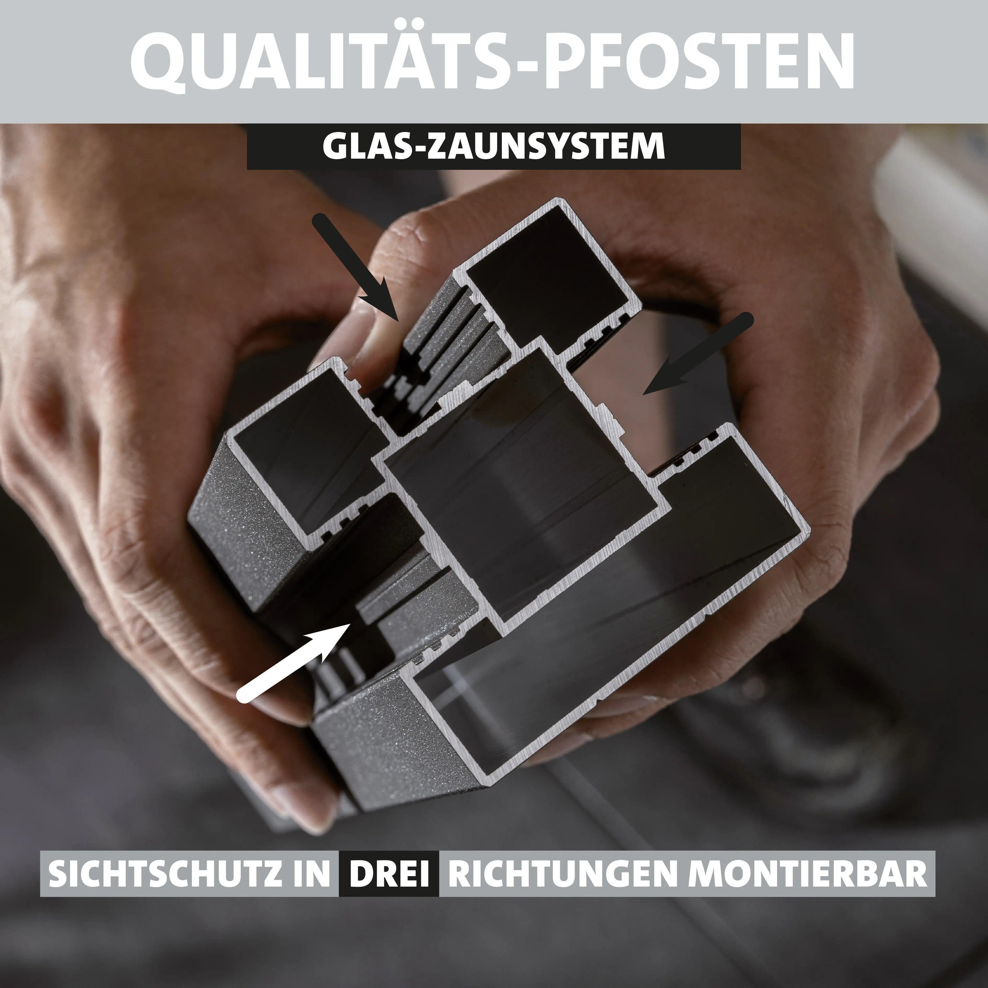 Ambiente Glaszaun Erweiterungsset Klarglas mit Siebdruck 187 x 55,7 cm anthrazit Ambiente Glaszaun Erweiterungsset Klarglas mit Siebdruck 187 x 55,7 cm anthrazit
