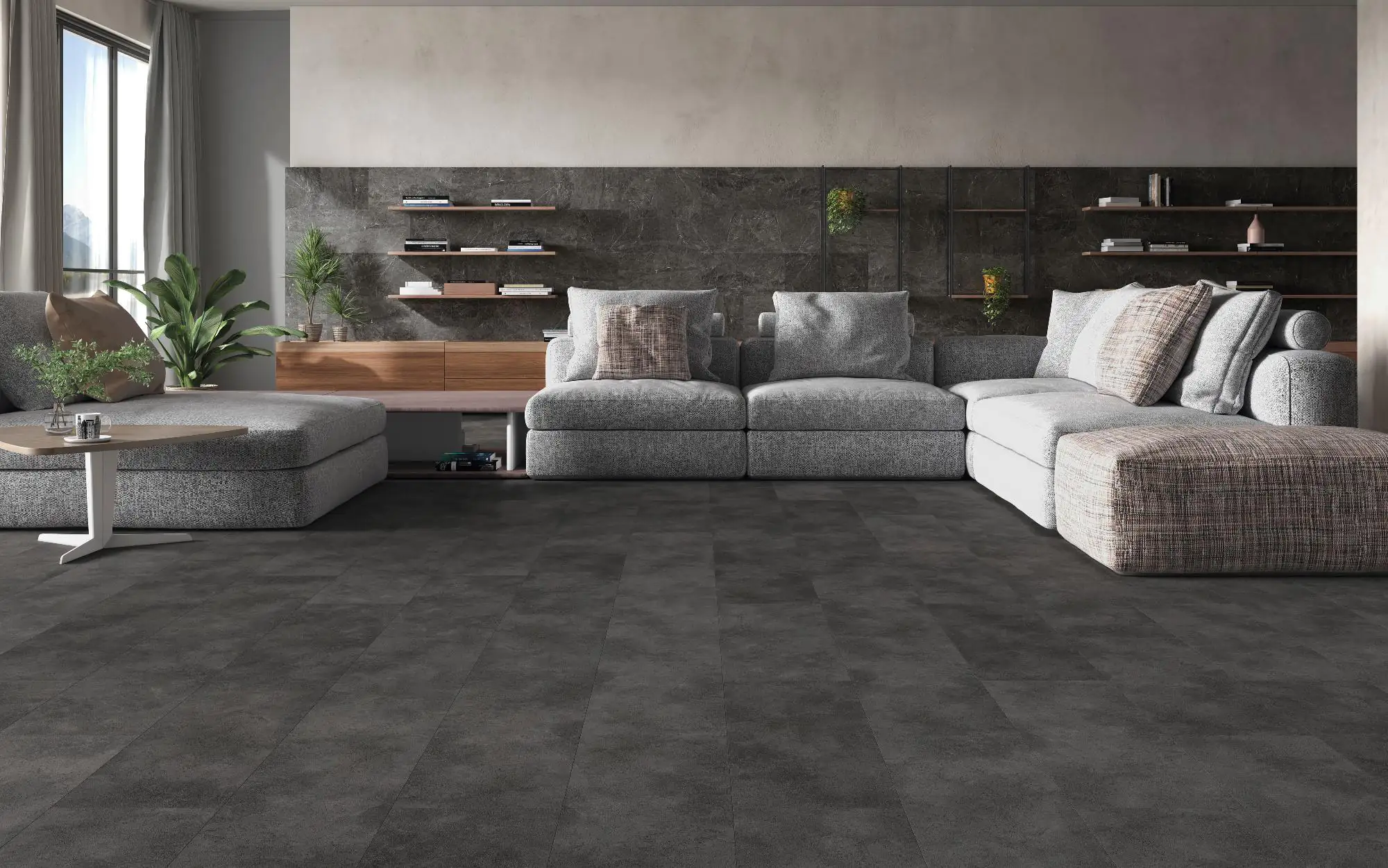 Classen Laminat Fliese 60,4 x 28 cm 8 mm Concrete black Classen Laminat Fliese 60,4 x 28 cm 8 mm Concrete black