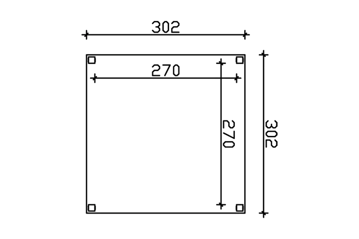 4018211006465_2111458 SKAN HOLZ Pavillon Toulouse 302 x 302 cm, lasiert in Eiche hell