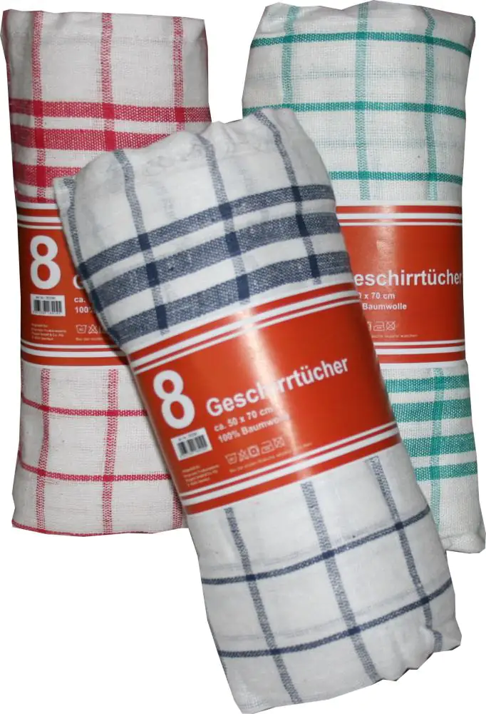 8er Pack Geschirrtücher 50 x 70 cm Design Karo