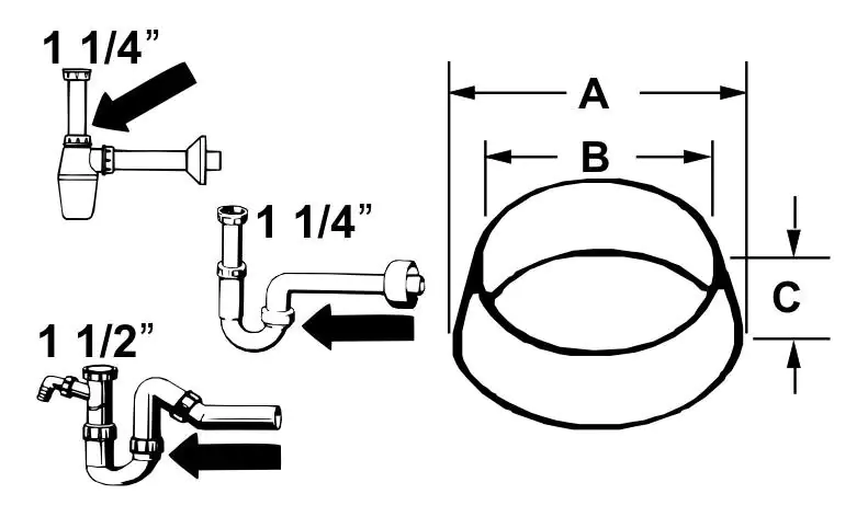 Cornat Gummi-Keildichtung für Siphon 1 1/2''