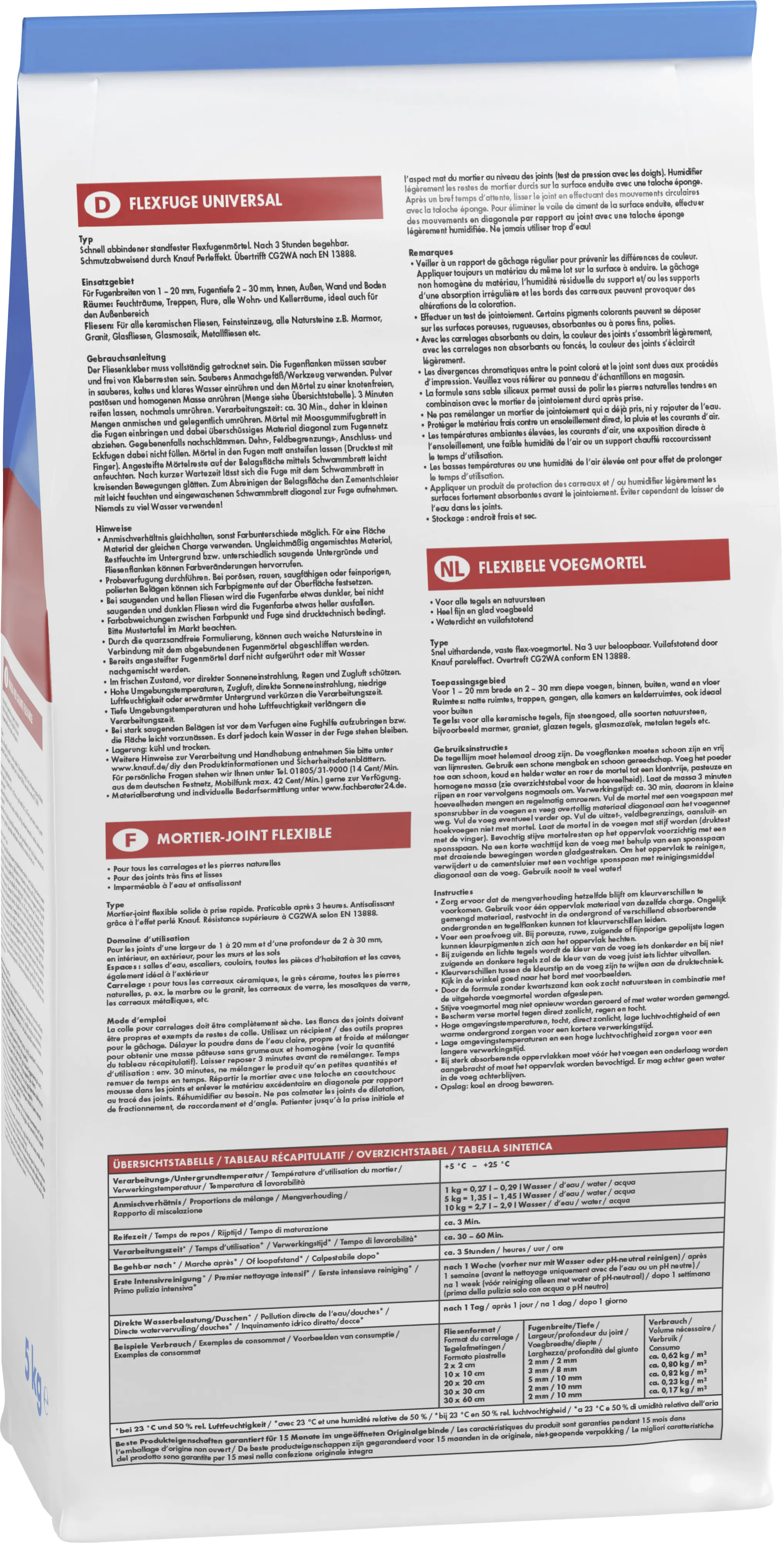 Knauf Fugenmörtel Flexfuge Universal 1 - 20 mm anthrazit 5 kg