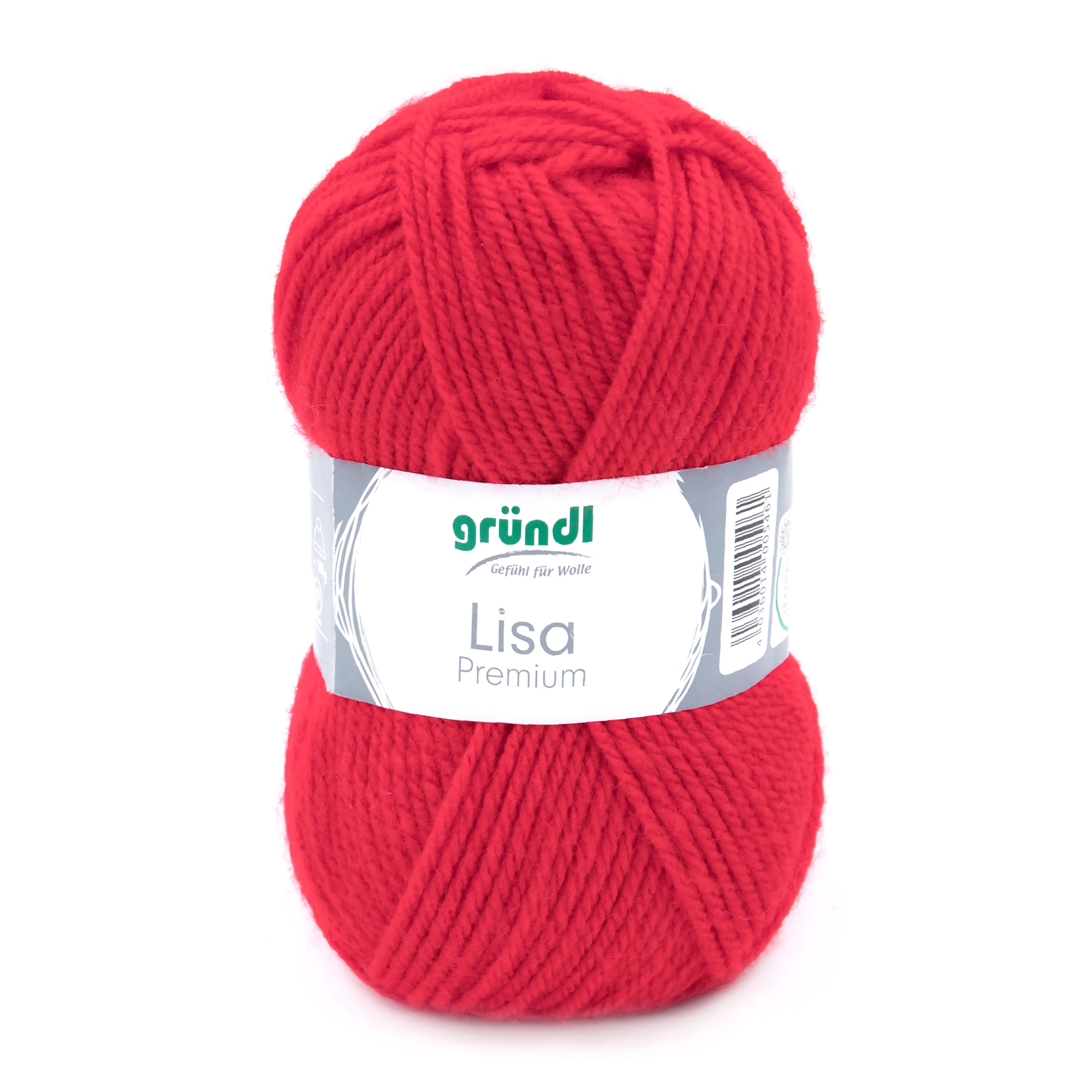 Gründl Wolle Lisa Premium uni 50 g signalrot