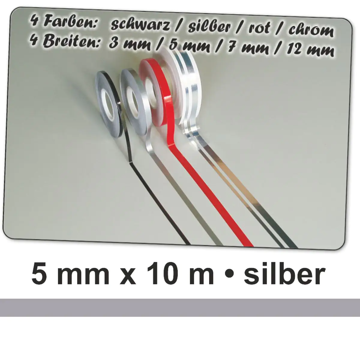 Hermann Schütz Auto Zierstreifen Deco-Stripe silber 5mm x 10m