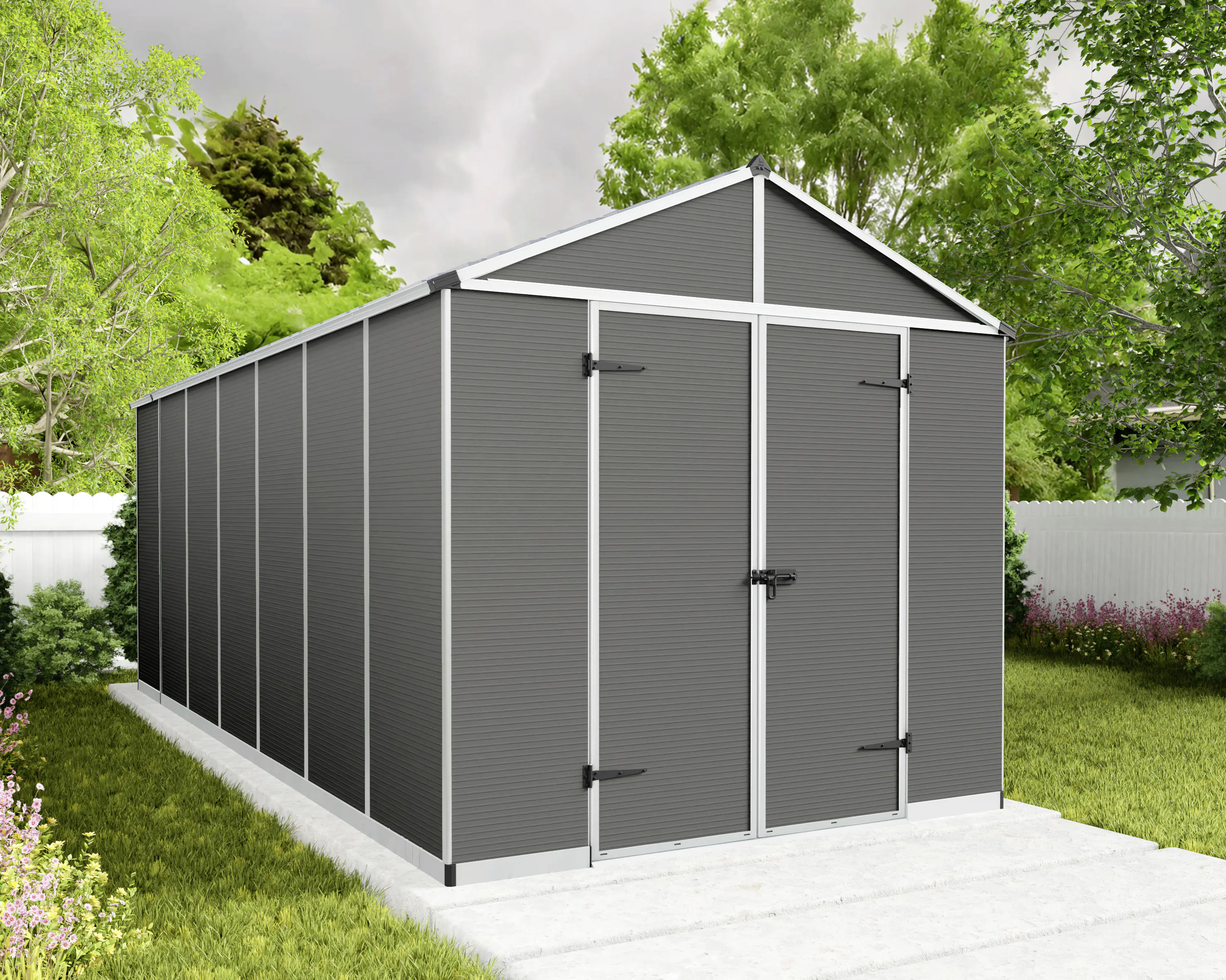 Canopia Gerätehaus Rubicon Alu grau 528 x 227 cm