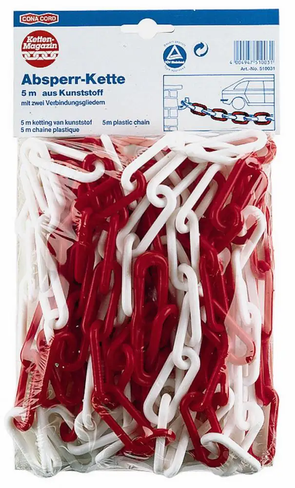 Conacord Absperrkette 6 mm rot weiß 5 m UV-beständig, schwimmfähig