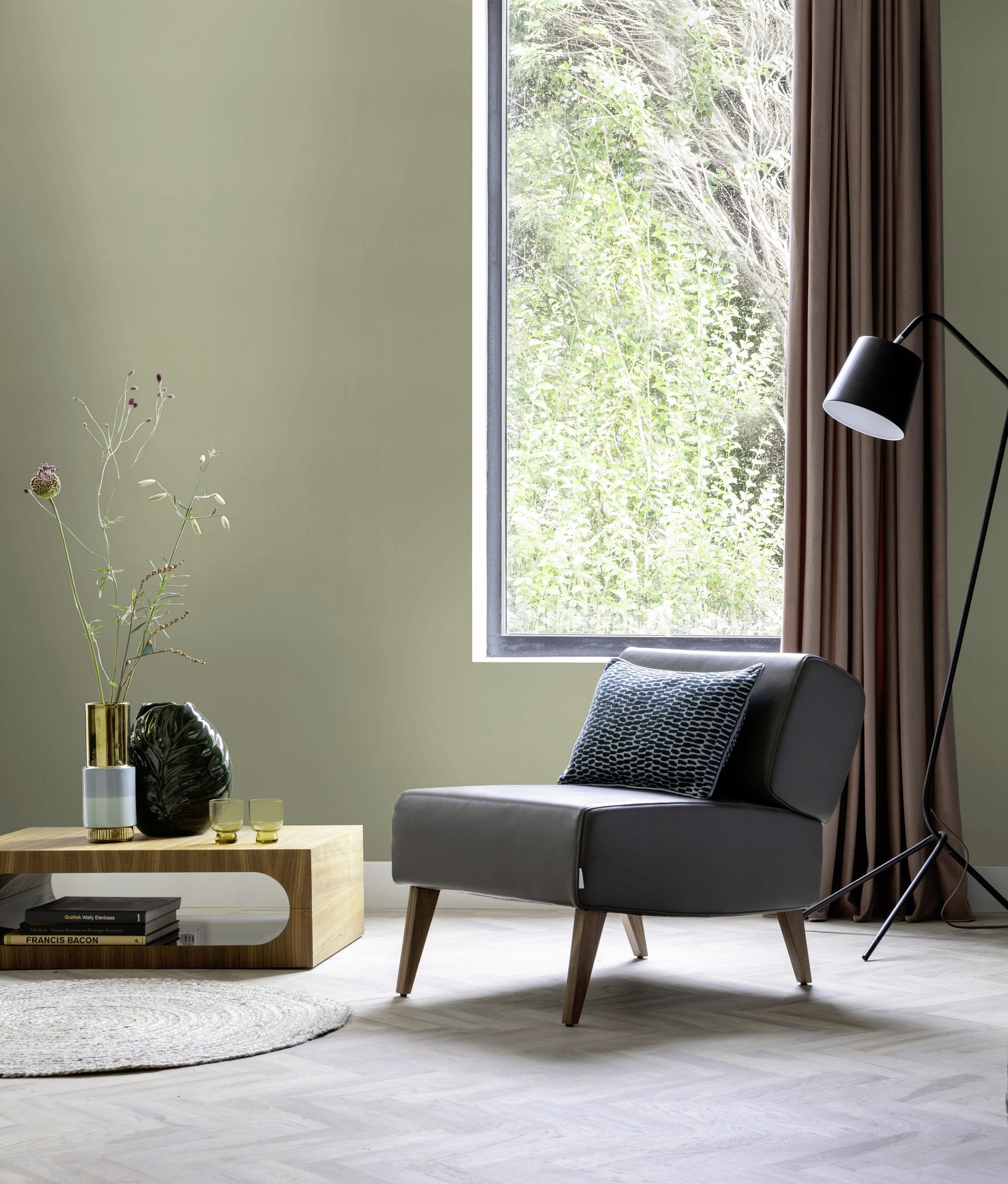 Rasch Vliestapete Country Charme Uni hellgrün 10,05 x0,53 m