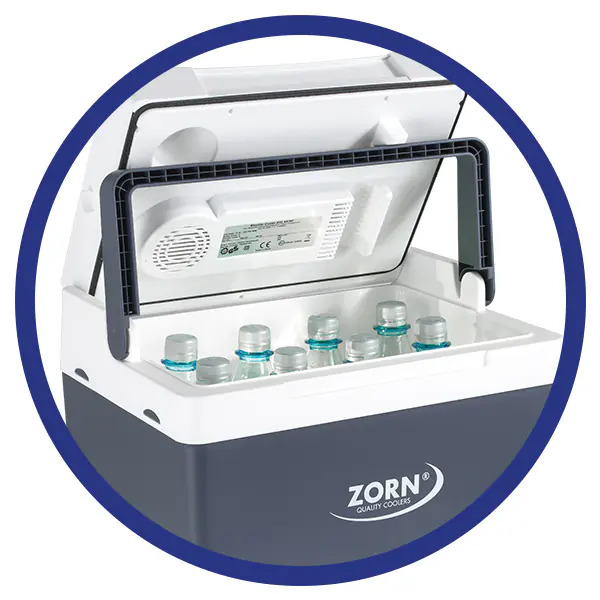 Zorn Kühlbox elektrische ZA26 LNE 12V & 230V Anschluss grau/weiß 25 L