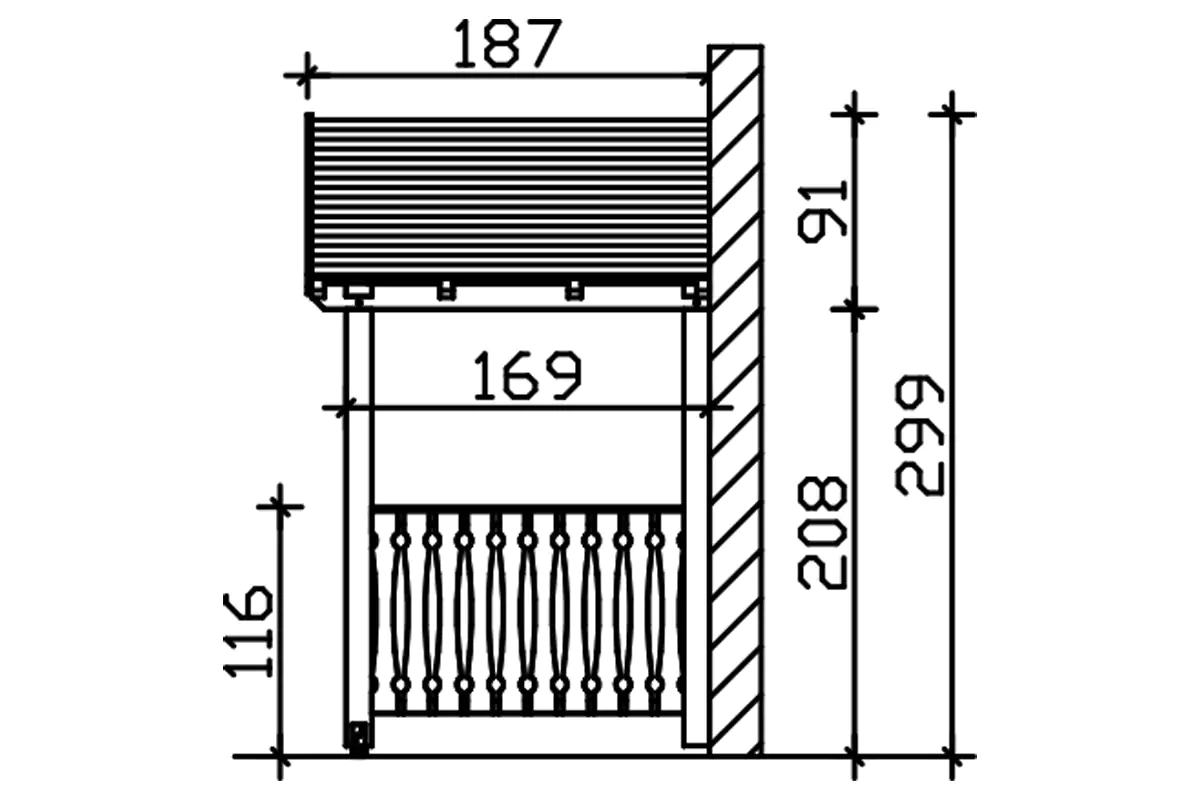 SKAN HOLZ Vordach Stralsund Typ 8 360 x 187 cm, natur