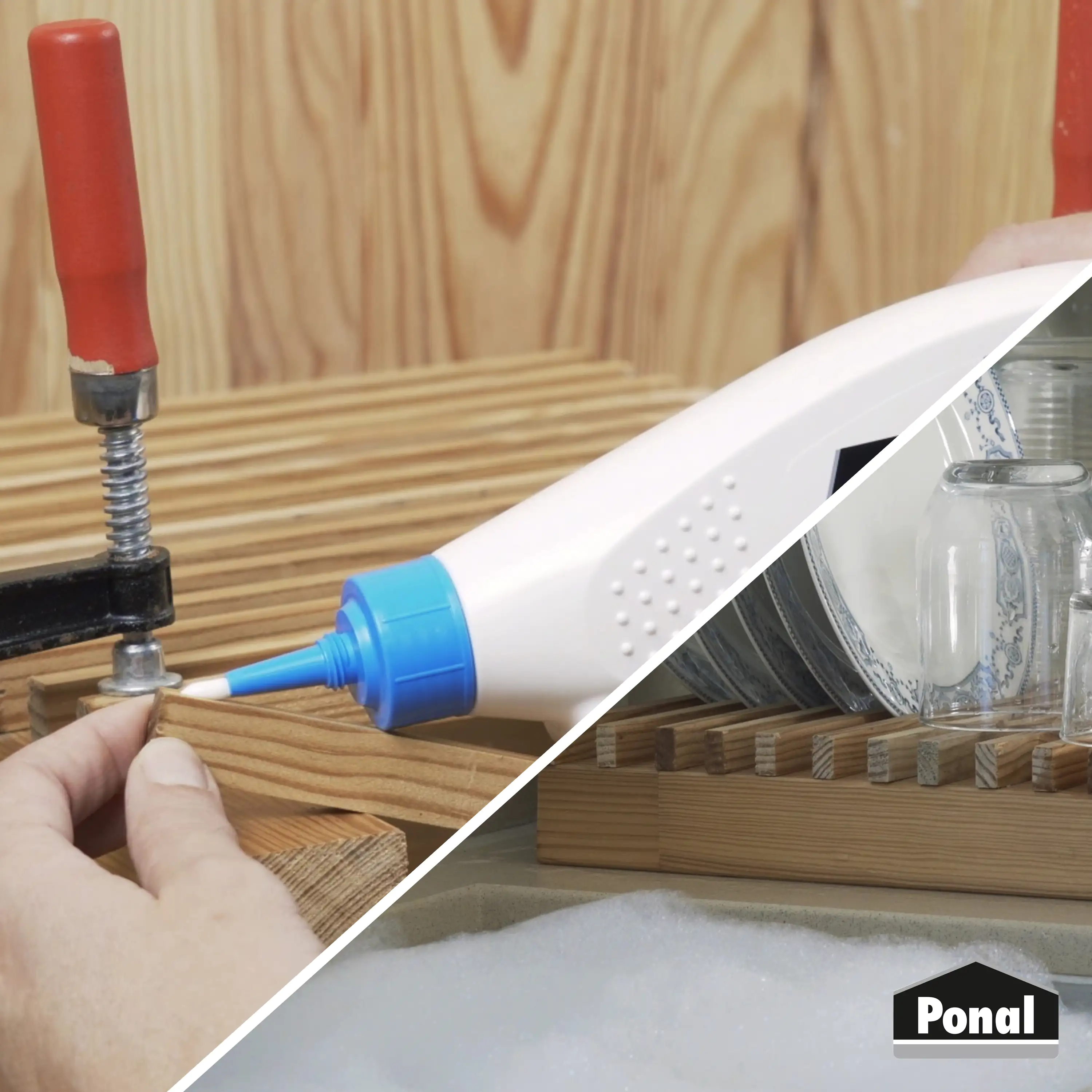 Ponal Holzleim Wasserfest 550 g Flasche, trocknet transparent Ponal Holzleim Wasserfest 550 g Flasche, trocknet transparent