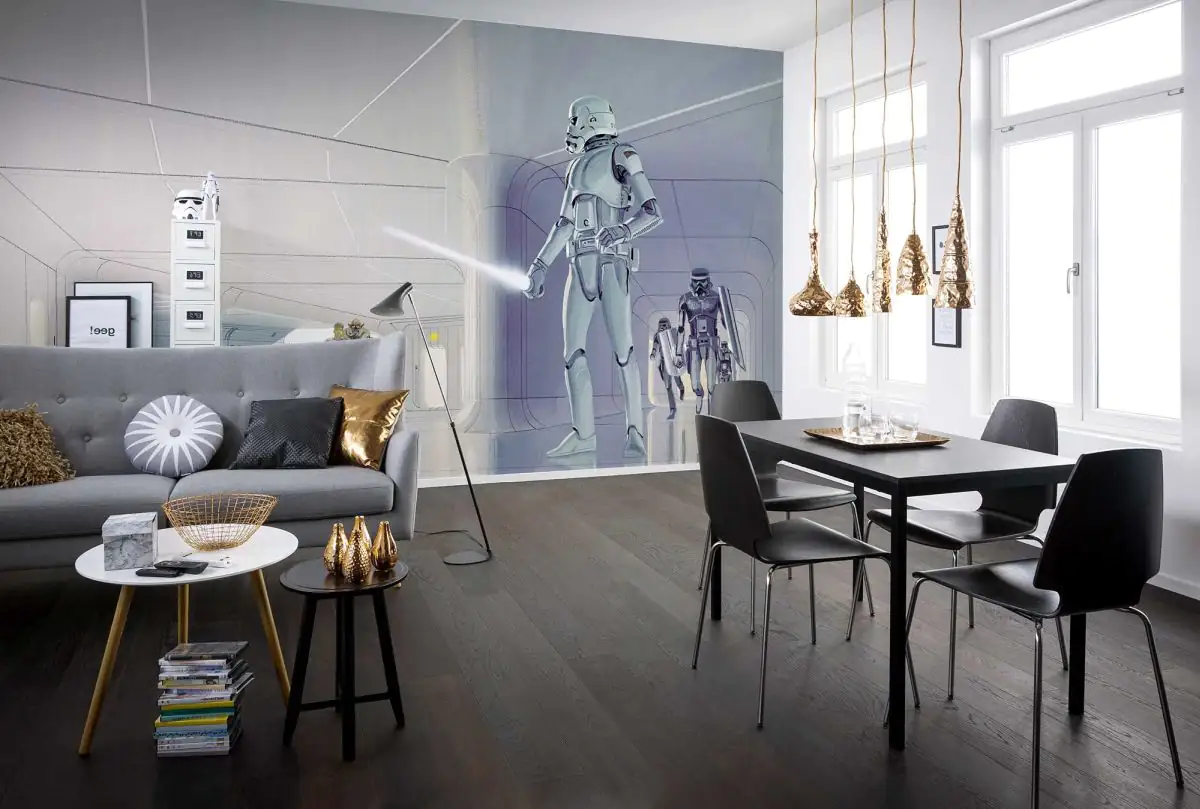 4055065510809_1 Komar Vlies Fototapete Star Wars Classic Vorsicht Stormtrooper 500 x 250 cm