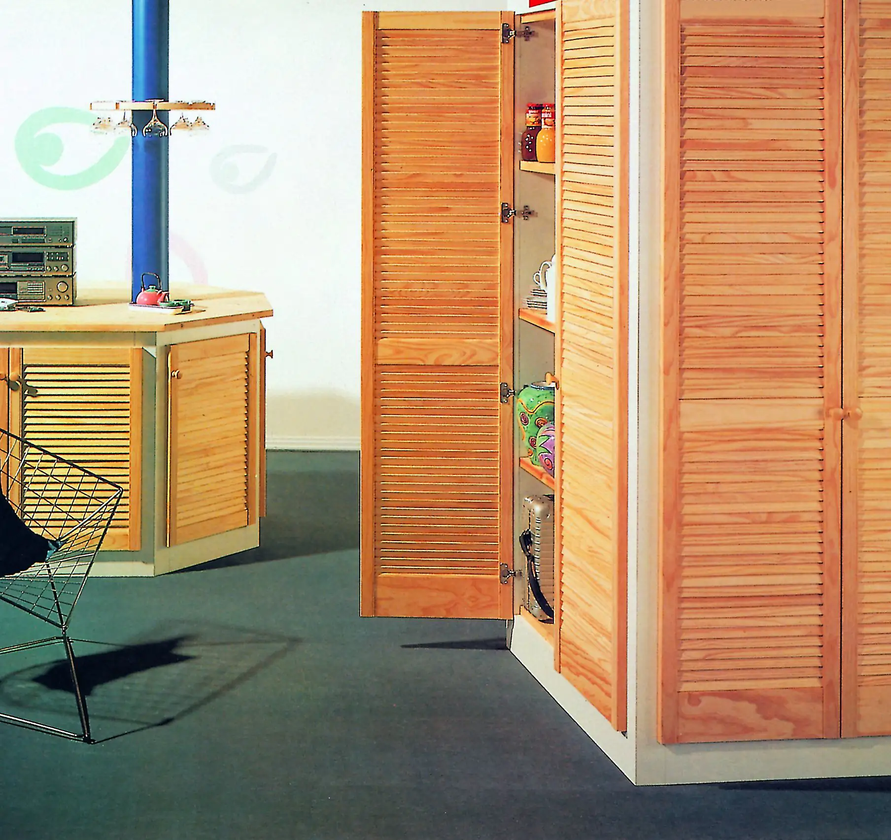 Lamellentür 39,5 x 39,4 x 2,2 cm, Kiefer