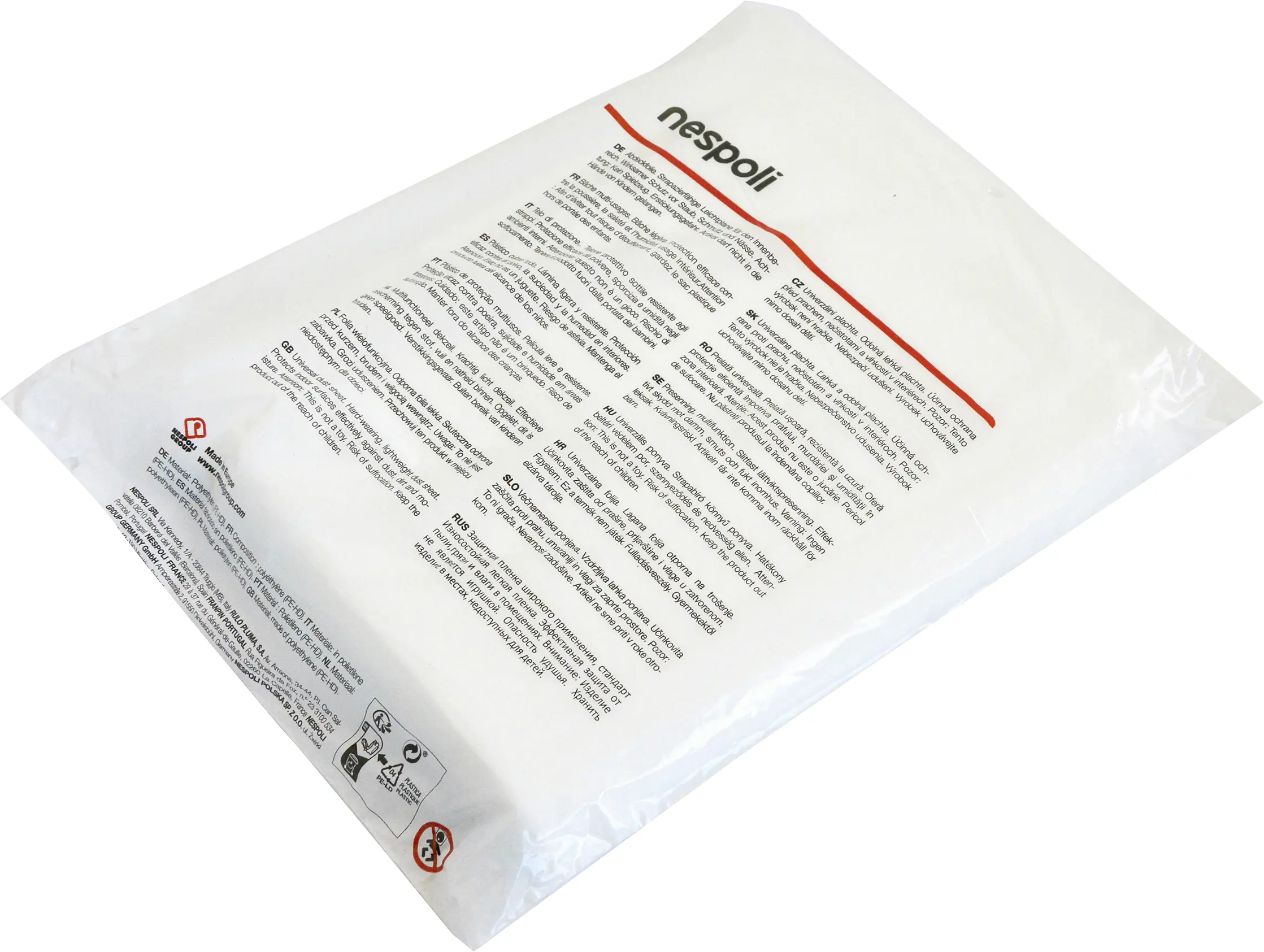 Nespoli Abdeckfolie ExtraFine 3er Set 4 x 5 m = 20 m² transparent