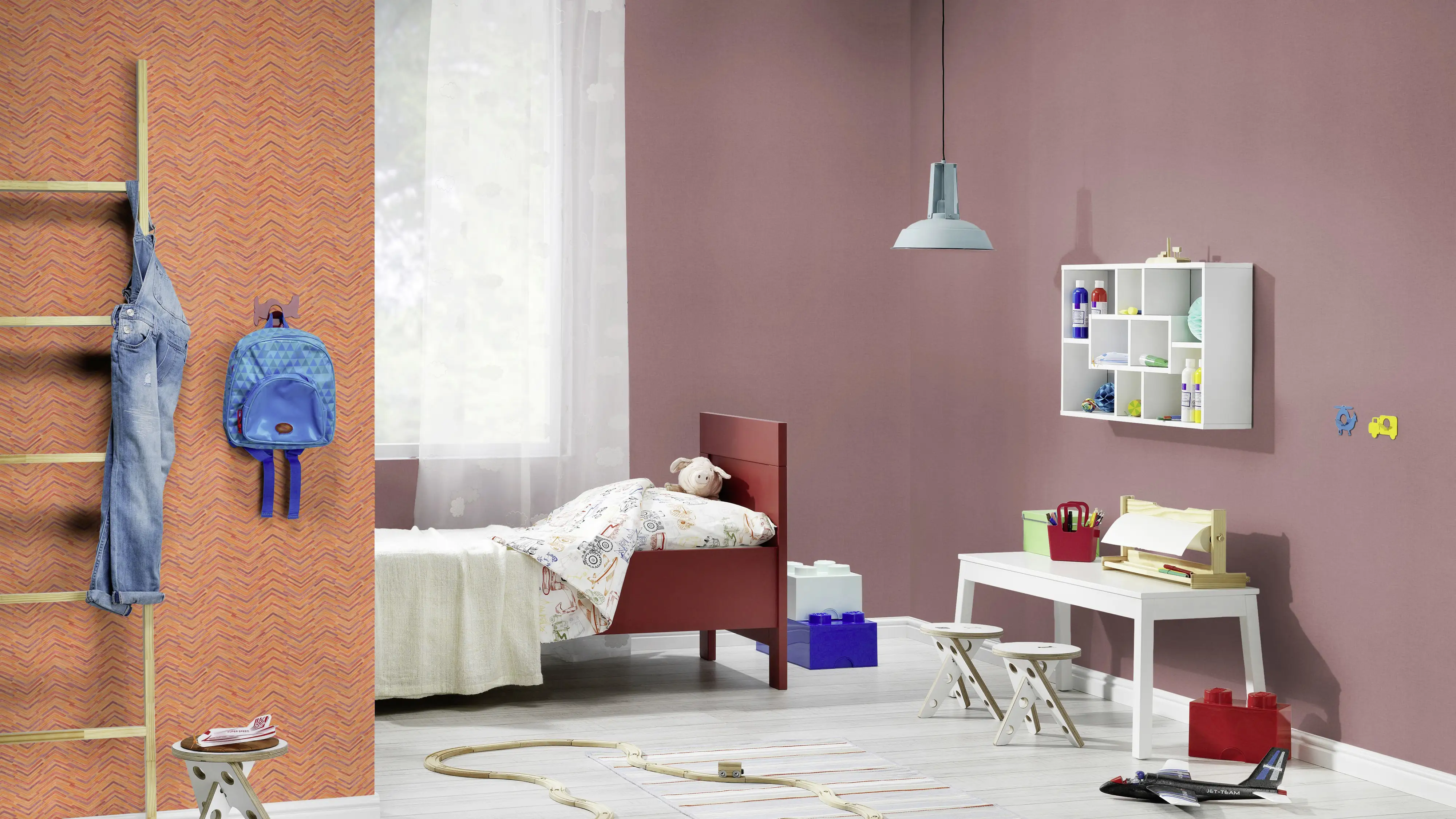 Rasch Vliestapete 560169 Barbara Home III, Textilstruktur rot, 10,05 x 0,53 m