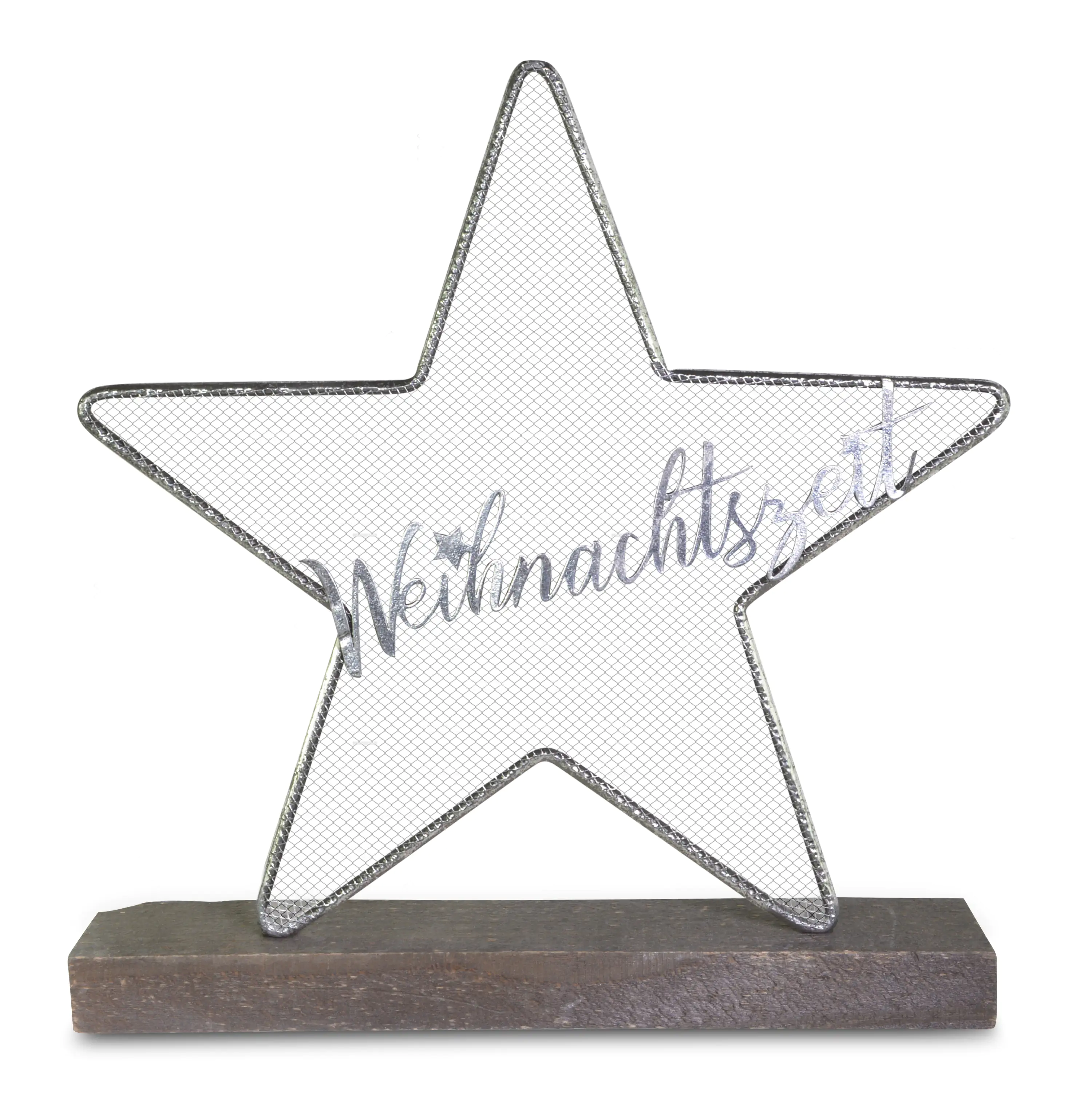 Riffelmacher Stern Weihnachtszeit auf Sockel 29.5 x 5 x 32 cm silber