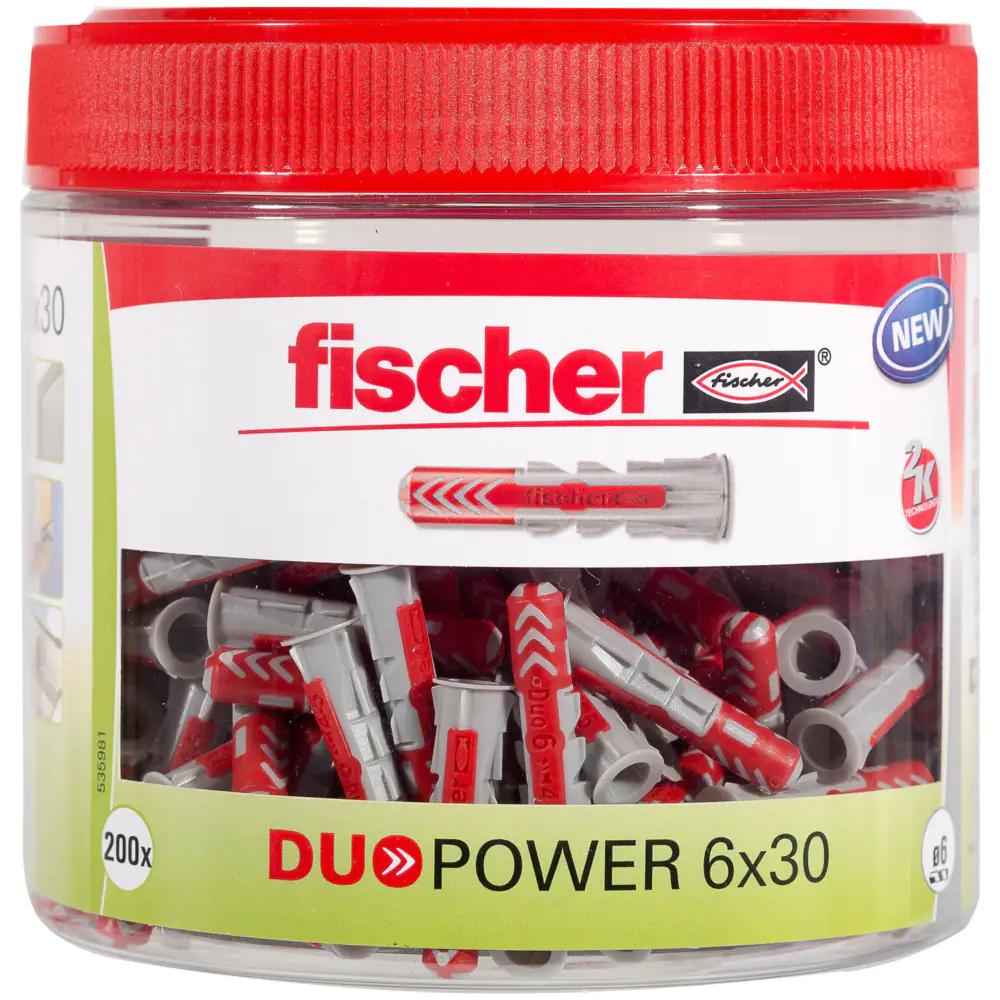 Fischer Dübel DuoPower 6.0 x 30 mm - 200 Stück Fischer Dübel DuoPower 6.0 x 30 mm - 200 Stück