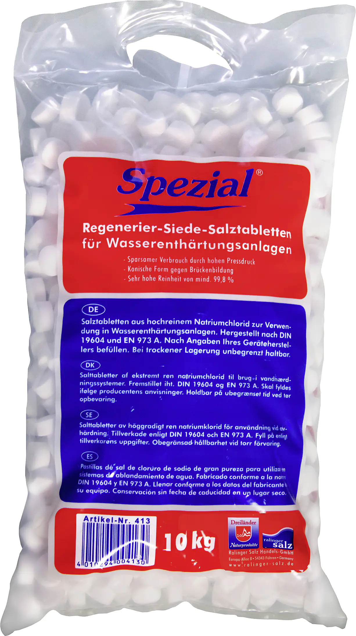 Ralinger Salz Regeneriersalztabletten 10 kg, für Wasserenthärter Ralinger Salz Regeneriersalztabletten 10 kg, für Wasserenthärter
