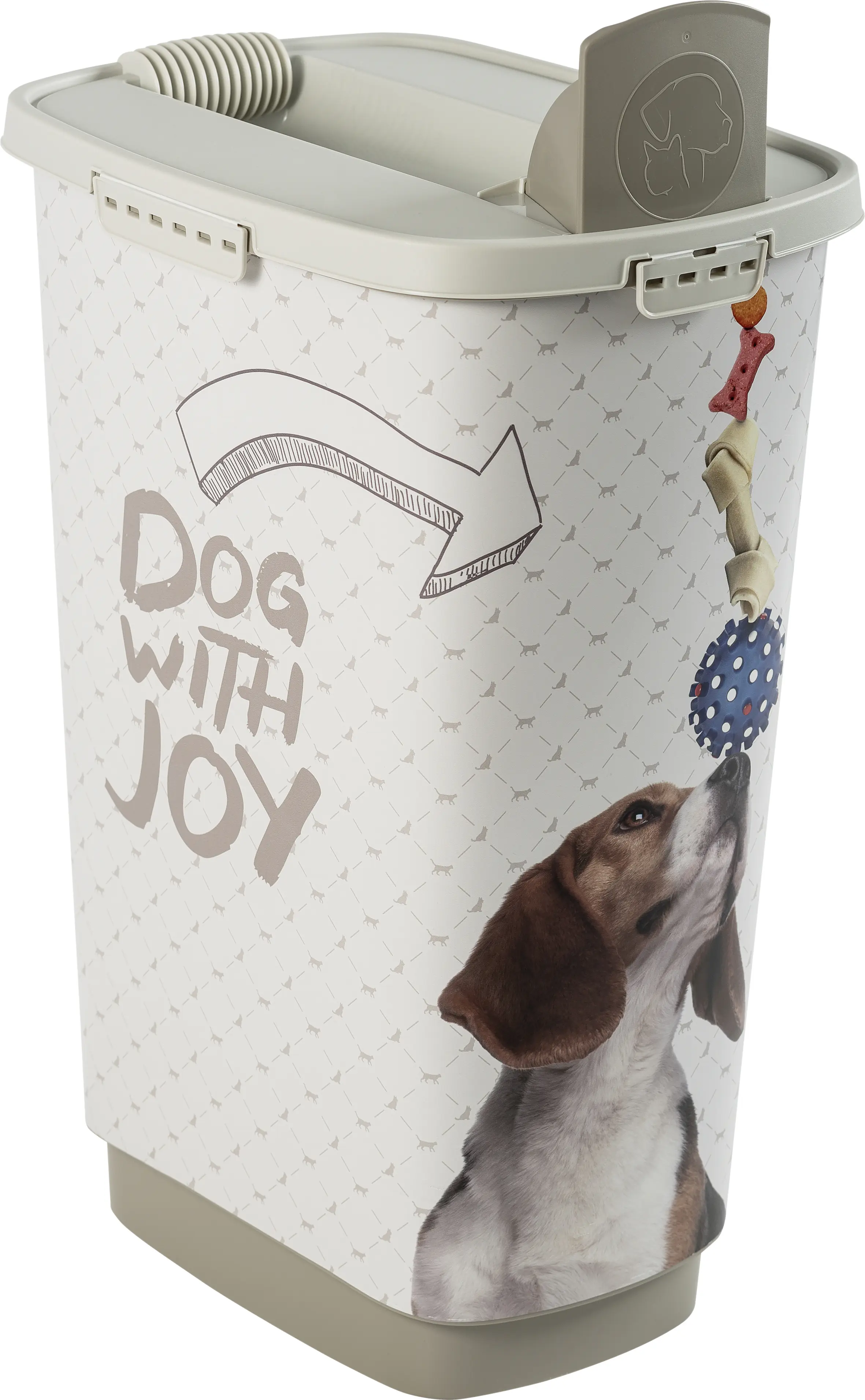 Rotho Tierfutterbehälter Cody 50 l für Hunde Dog with Joy