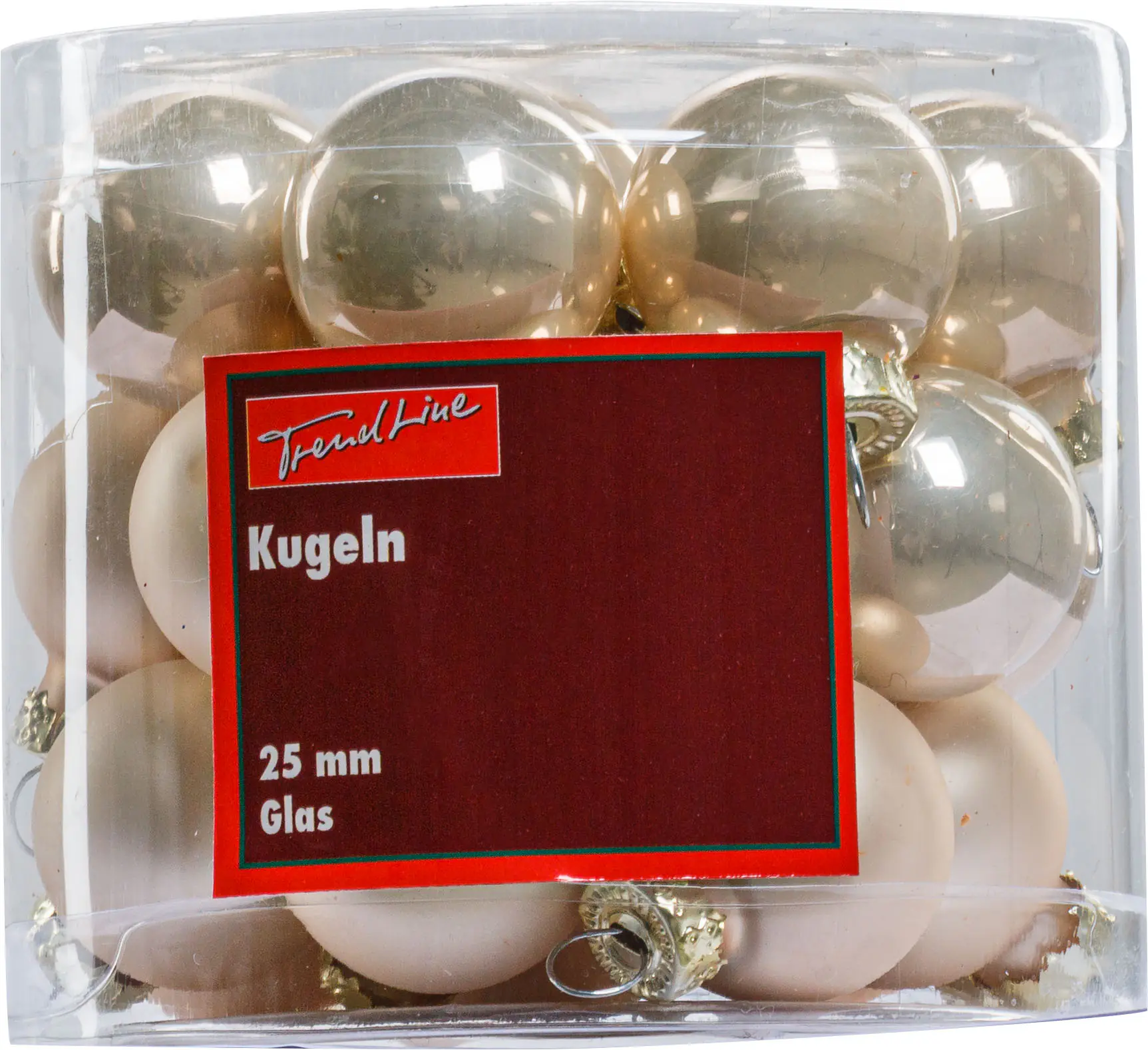TrendLine Weihnachtskugeln aus Glas Ø 2,5 cm champagner 24 Stück