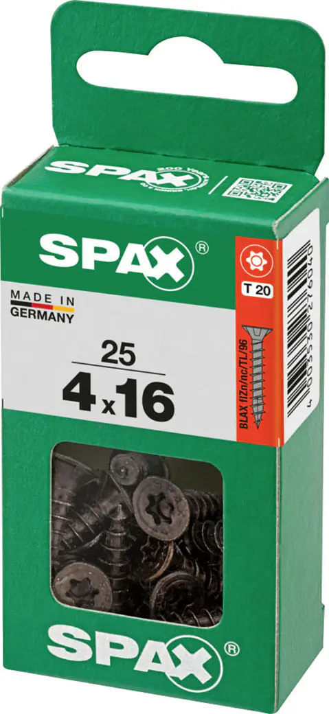 Spax Universalschrauben 4 x 16 mm T20 Vollgewinde - 25 Stk. 