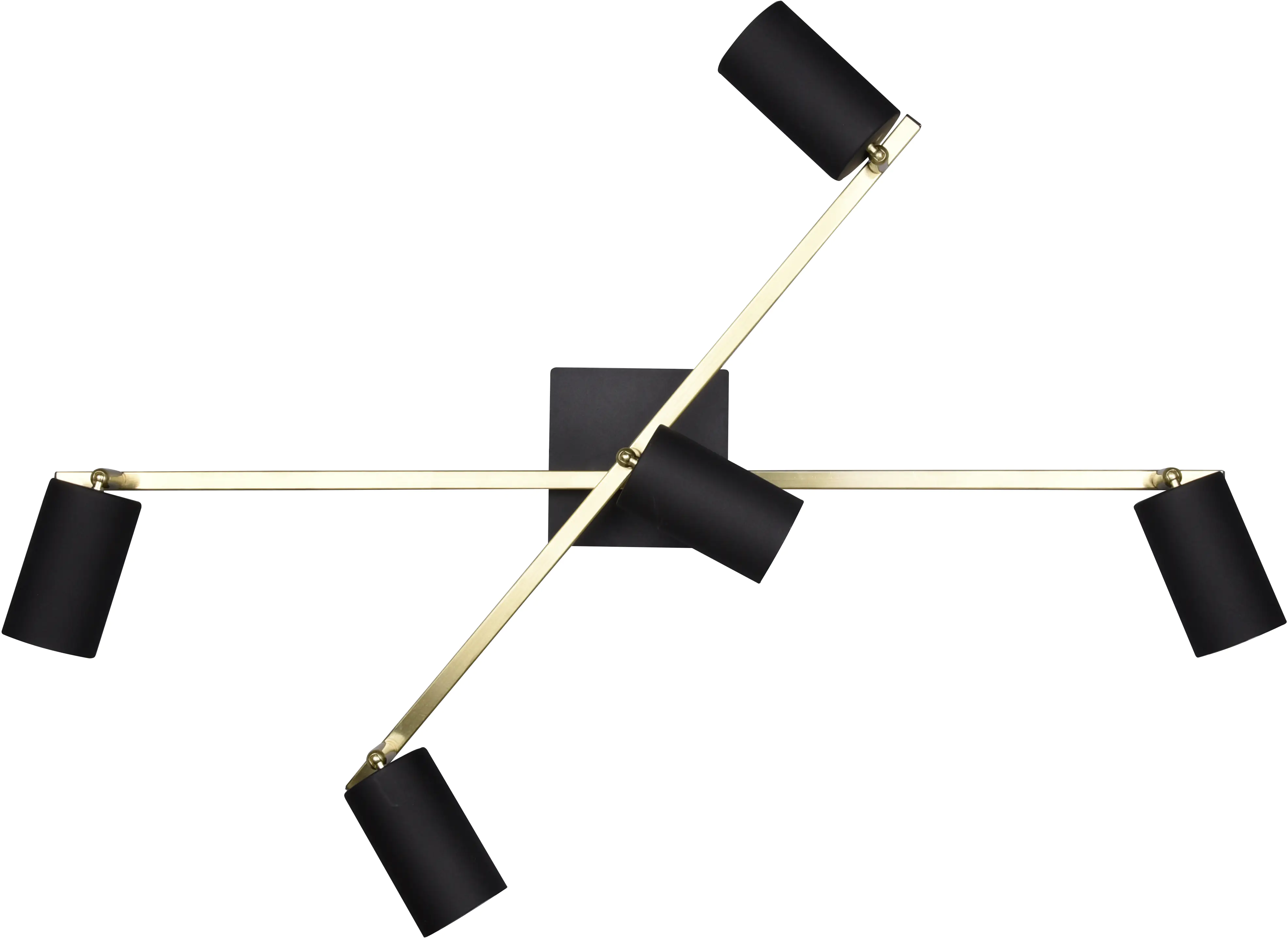 Trio Leuchten 5er Spot Marley schwarz-matt-messing 77,4 x 57,4 cm GU10 35 W