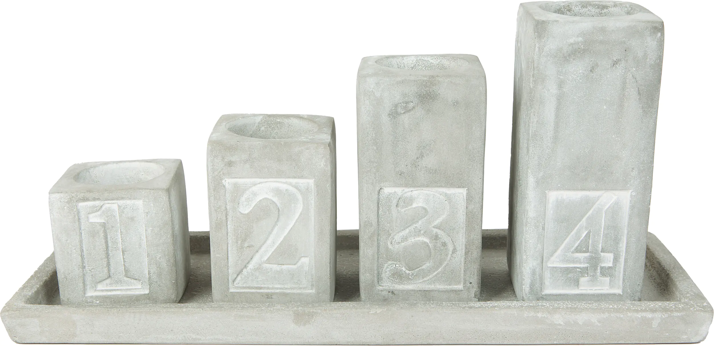 TrendLine Deko Adventskranz Zement 16,5 x 13 x 33,5 cm grau