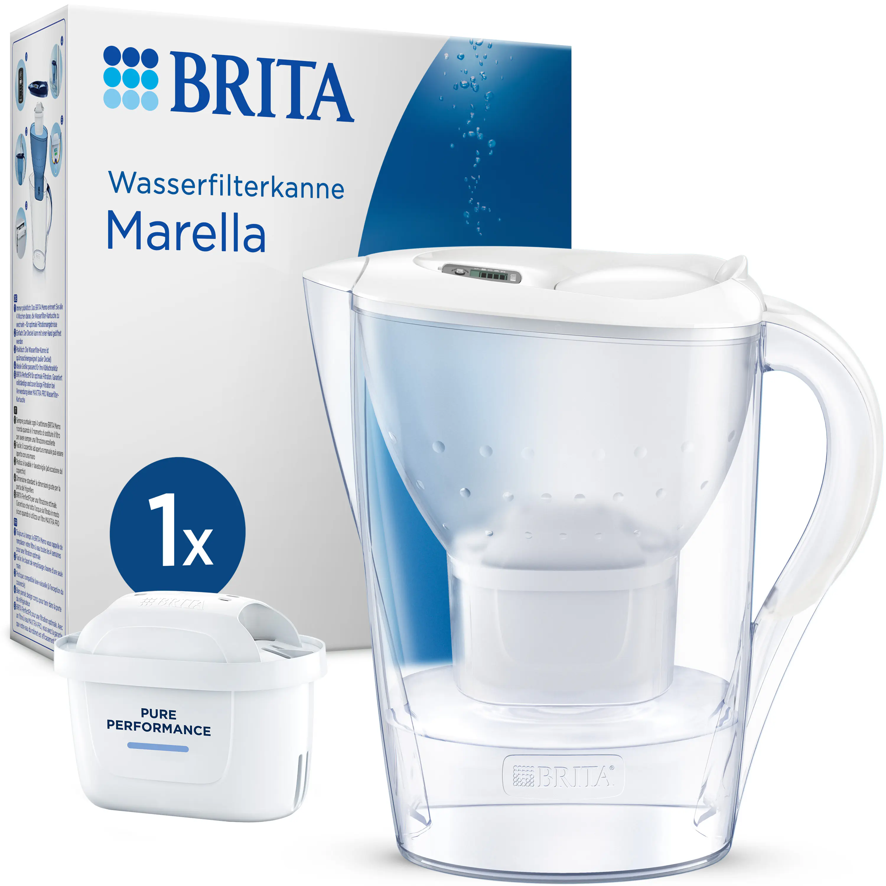 Brita Wasserfilter-Kanne Marella weiß 2,4 l Füllmenge