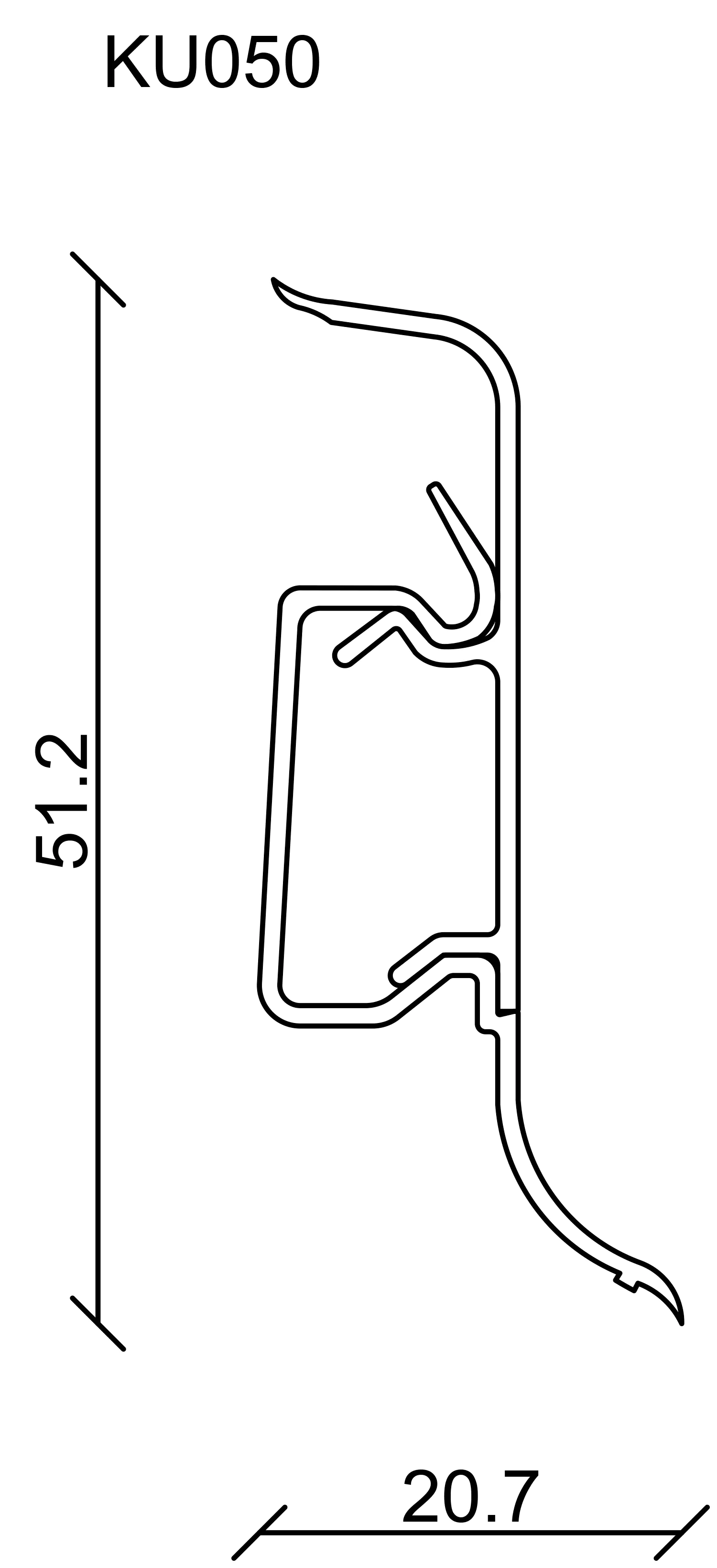 FN Neuhofer Klemmsockelleiste 250 cm 50 x 22,5 mm Kirsch SB