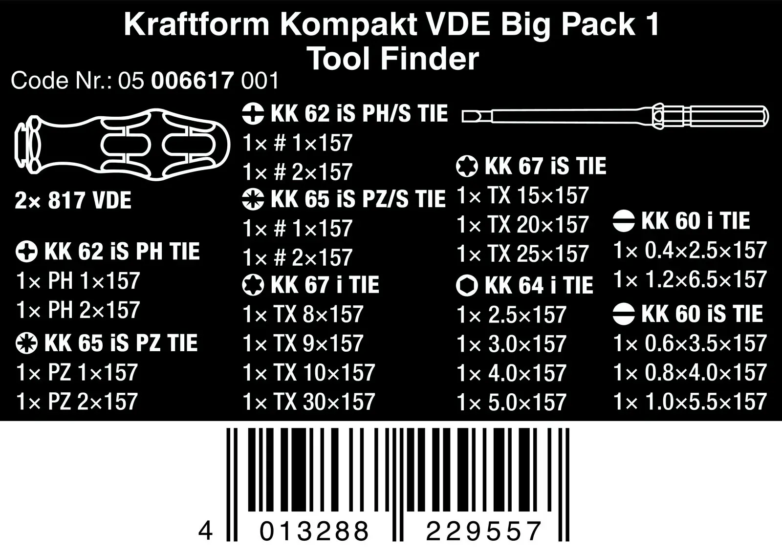 Wera Schraubendreher-Satz Kraftform Kompakt VDE Big Pack 1 26-teilig