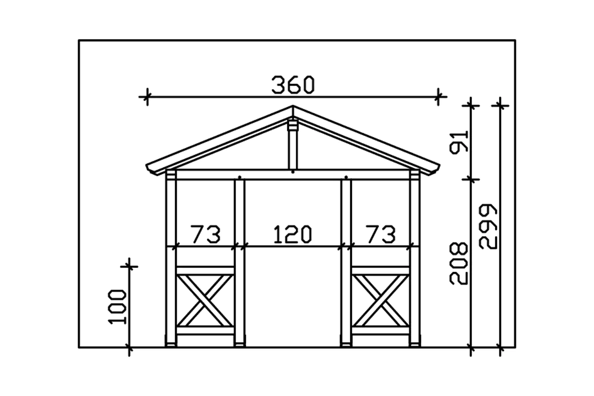 4018211016464_05 SKAN HOLZ Vordach Stralsund Typ 5 360 x 139 cm, lasiert in Eiche hell