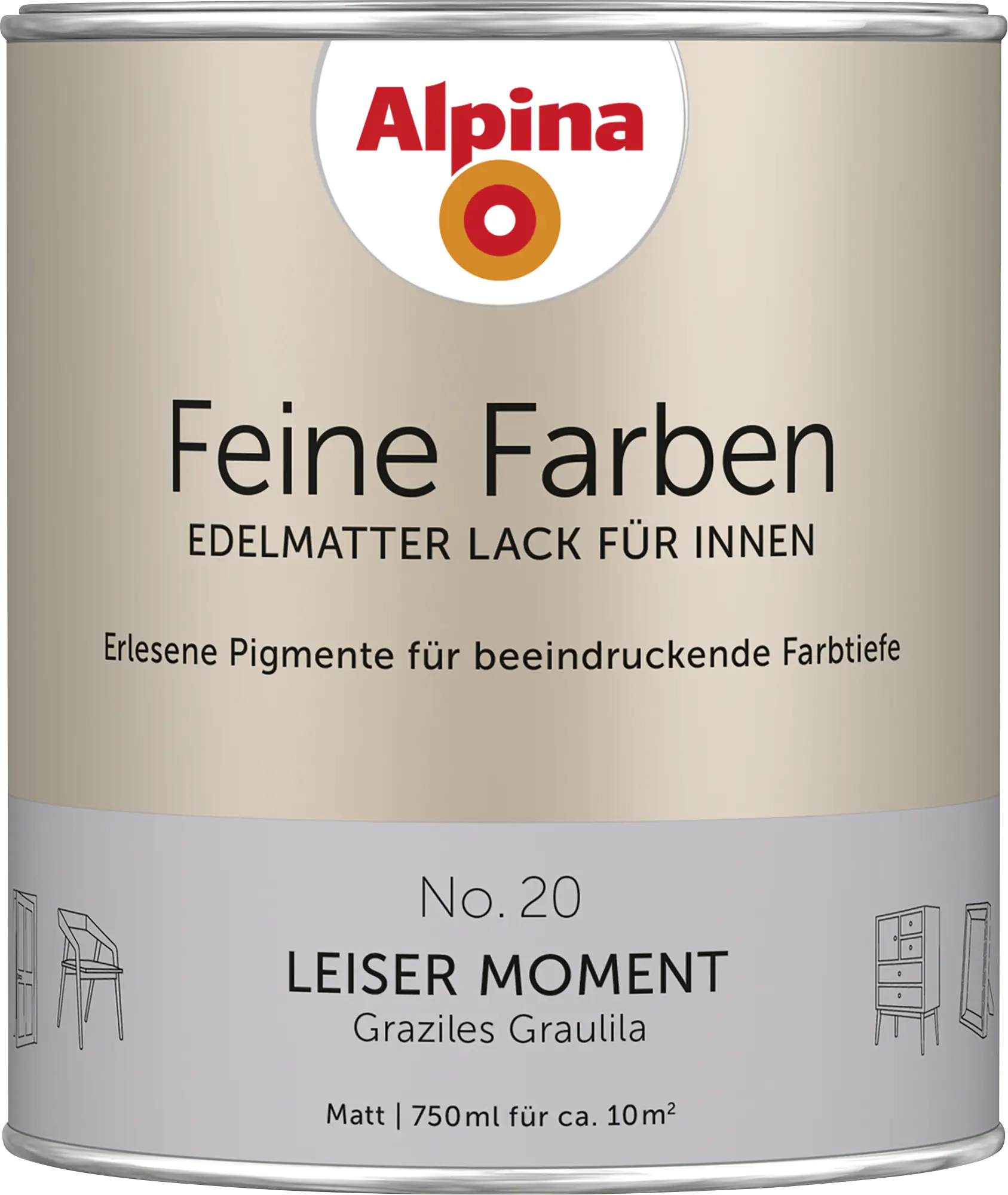 Alpina Feine Farben Lack No. 20 Leiser Moment  graulila edelmatt 750 ml Alpina Feine Farben Lack No. 20 Leiser Moment  graulila edelmatt 750 ml