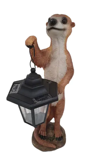 Dekofigur Erdmännchen mit Laterne 40 x 12 x 15 cm  Dekofigur Erdmännchen mit Laterne 40 x 12 x 15 cm