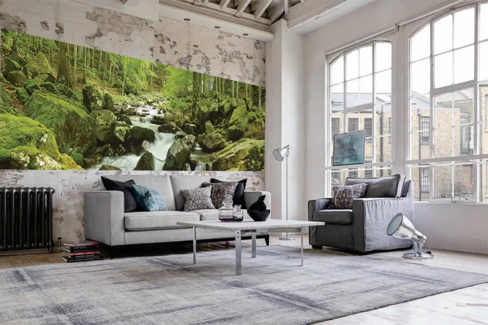 papermoon Vlies- Fototapete Digitaldruck 350 x 100 cm Soft Water Stream