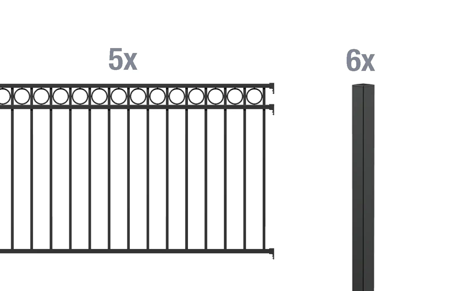 Alberts Komplettset Zaun Circle 10 m 100 cm matt schwarz zE