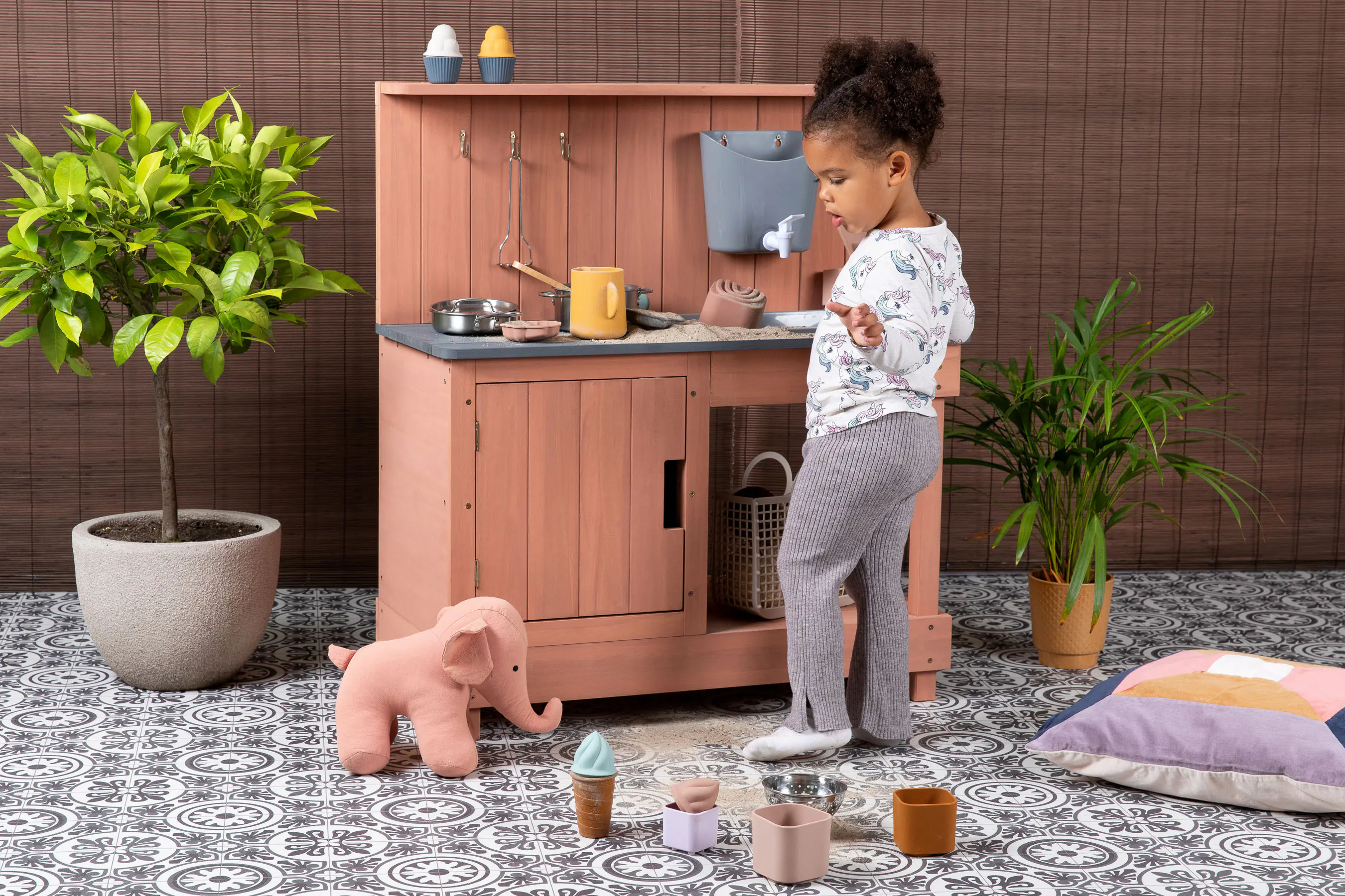 Muddy Buddy Matschküche Mud Expert puderrosa 80 x 40 x 90 cm