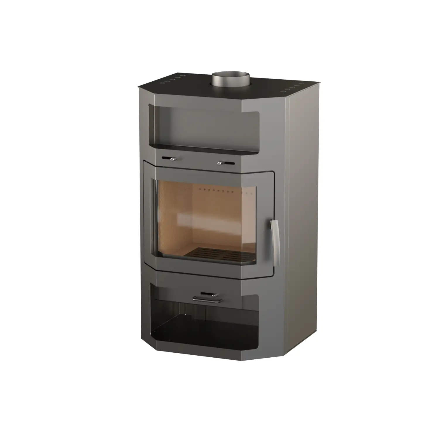 Thermia Kaminofen Bali Max Stahl gussgrau 8,5 kW Thermia Kaminofen Bali Max Stahl gussgrau 8,5 kW