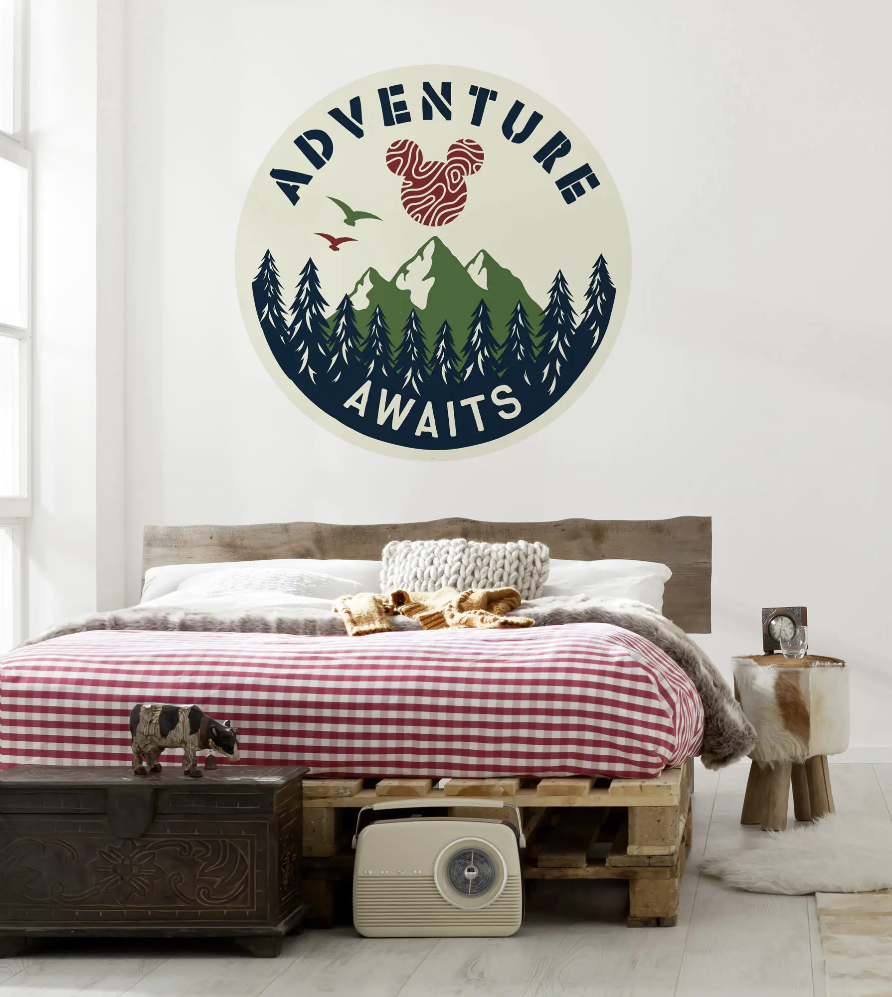 Komar Vlies Fototapete Dot Mickey Adventure Ø 128 cm, selbstklebend