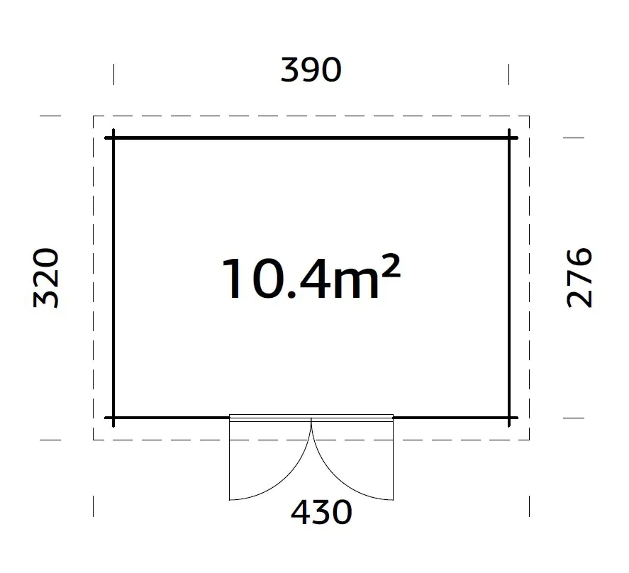Palmako Gartenhaus Lila 2 390 x 276 cm naturbelassen