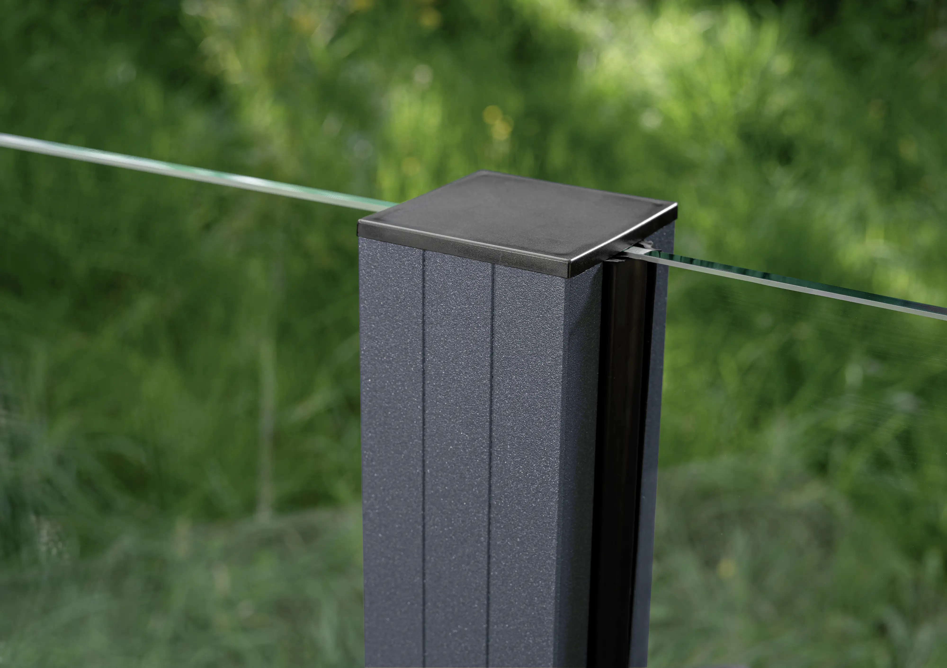 Ambiente Aluminium-Pfosten 127 cm, 68 x 68 mm, Anthrazit Struktur 7016