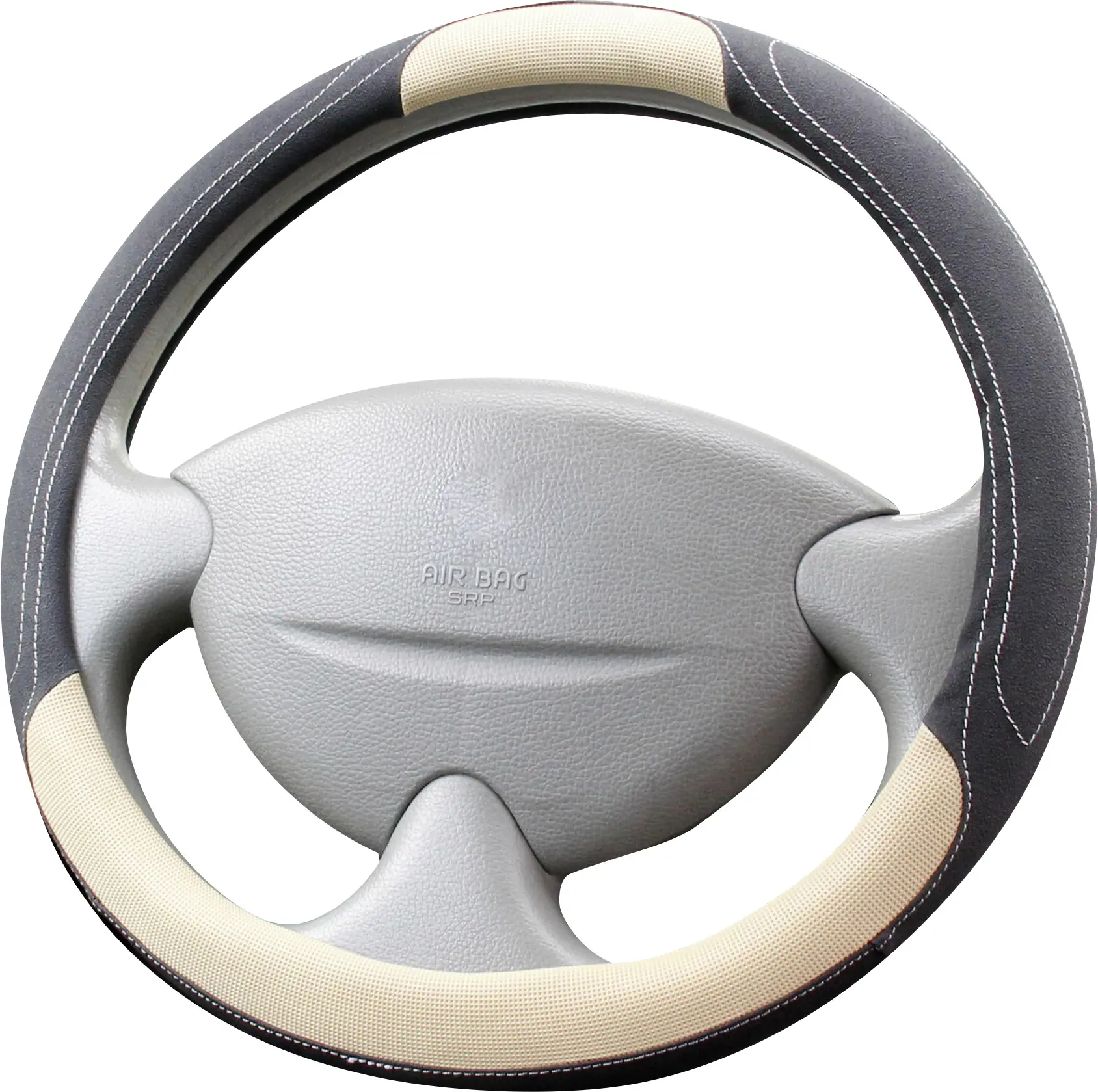 Cartrend Lenkradhülle schwarz-beige